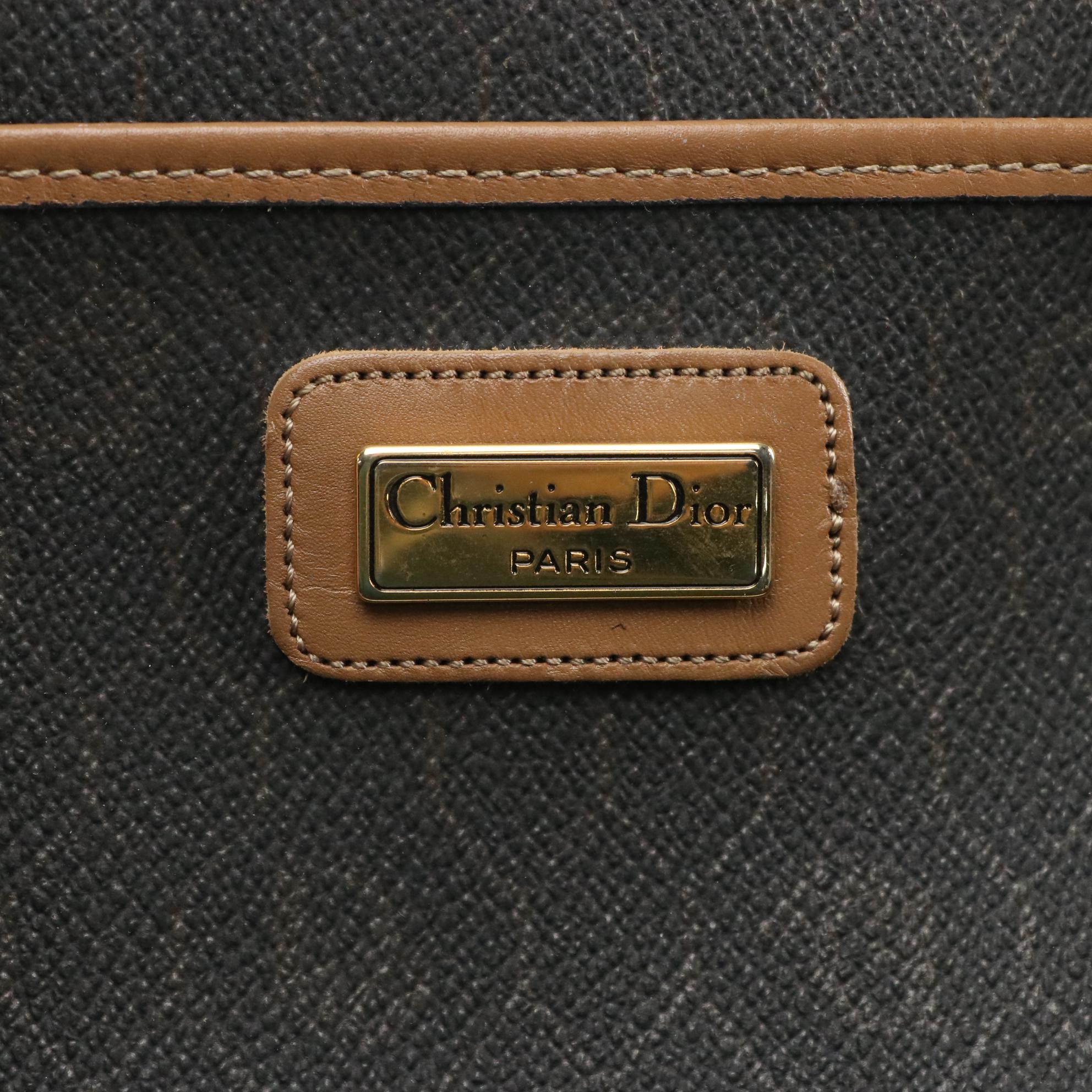 Christian Dior Top Handle Handbag in Honeycomb Coated Canvas