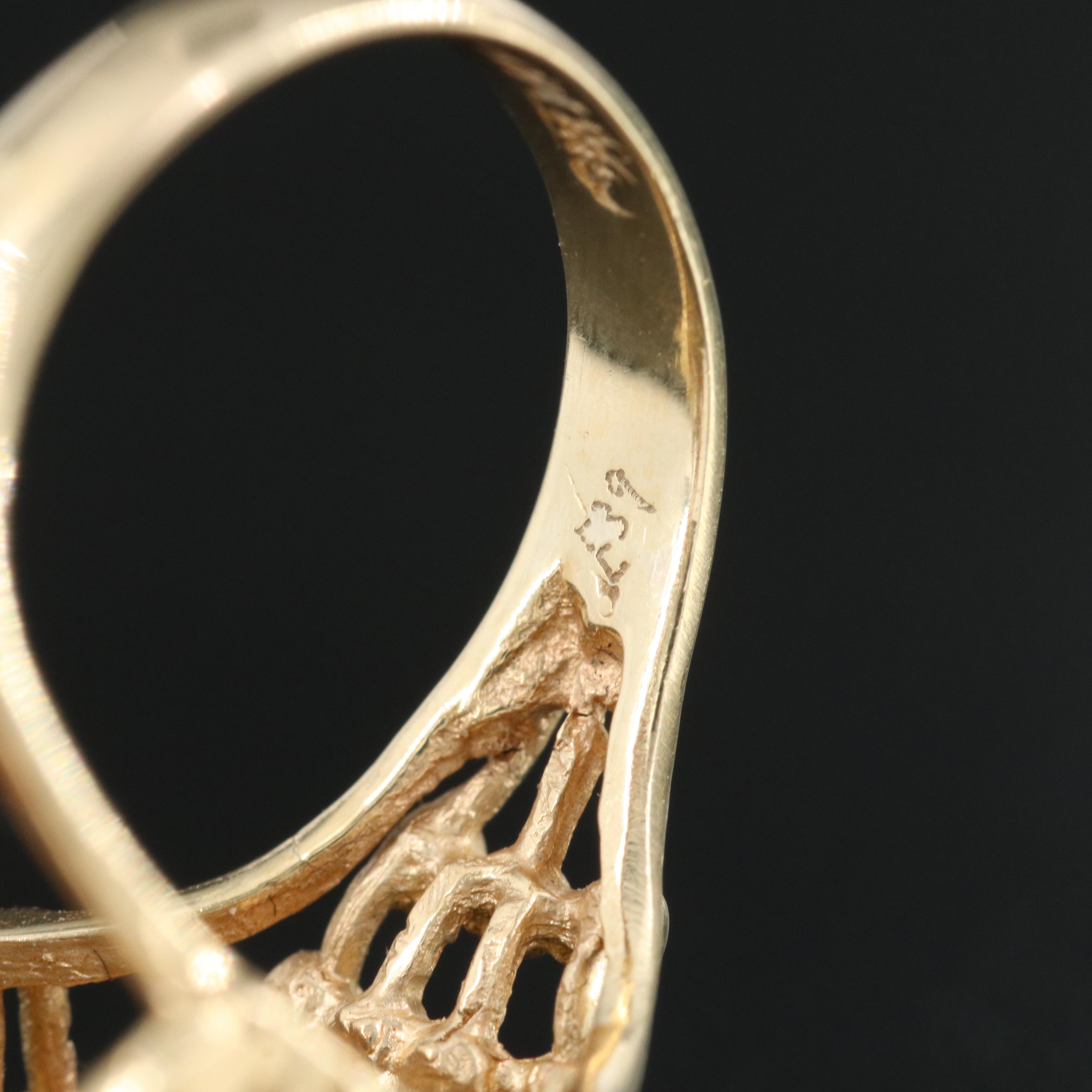 14K Opal and Tourmaline Ring