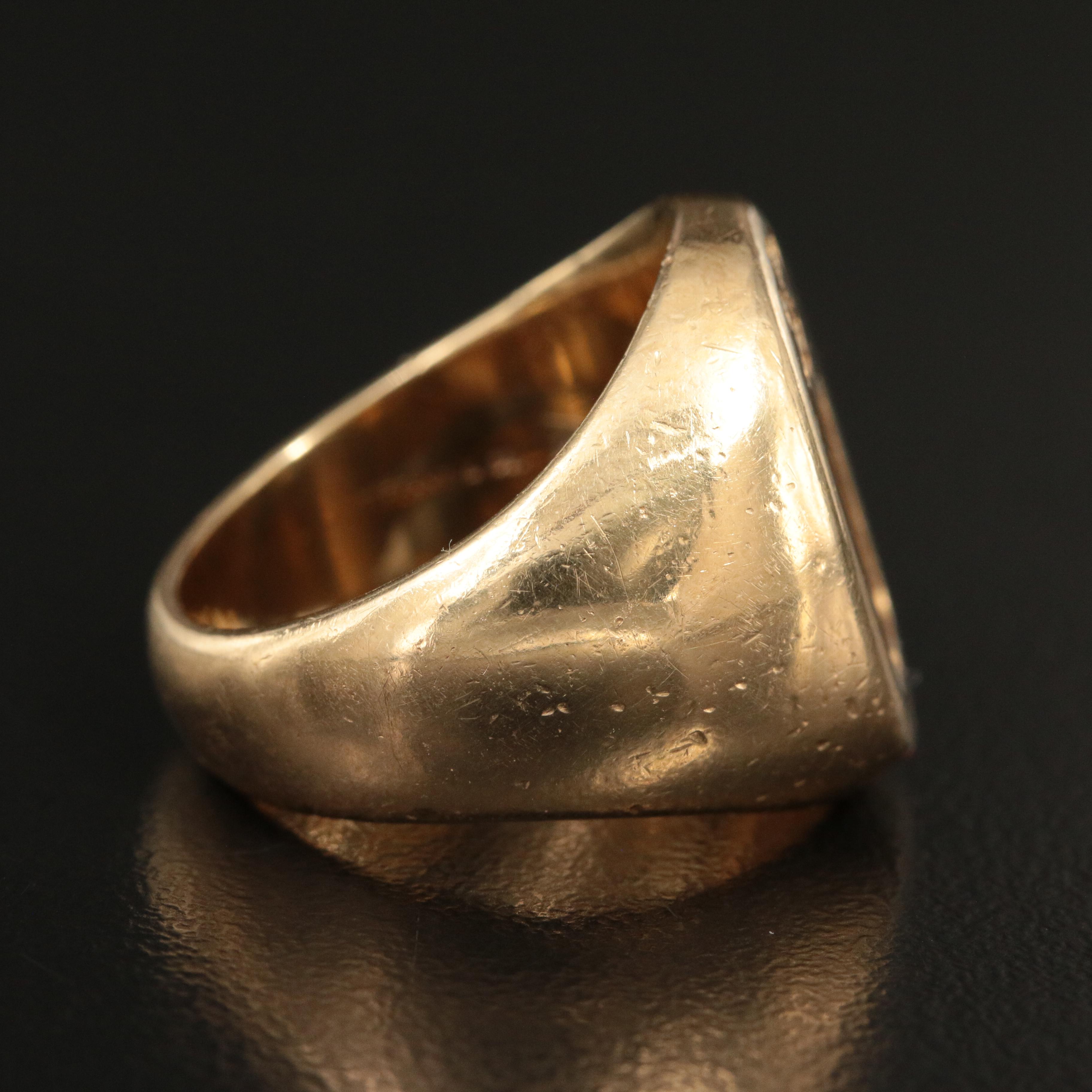 Vintage Tiffany & Co. 14K Signet Ring with Crest