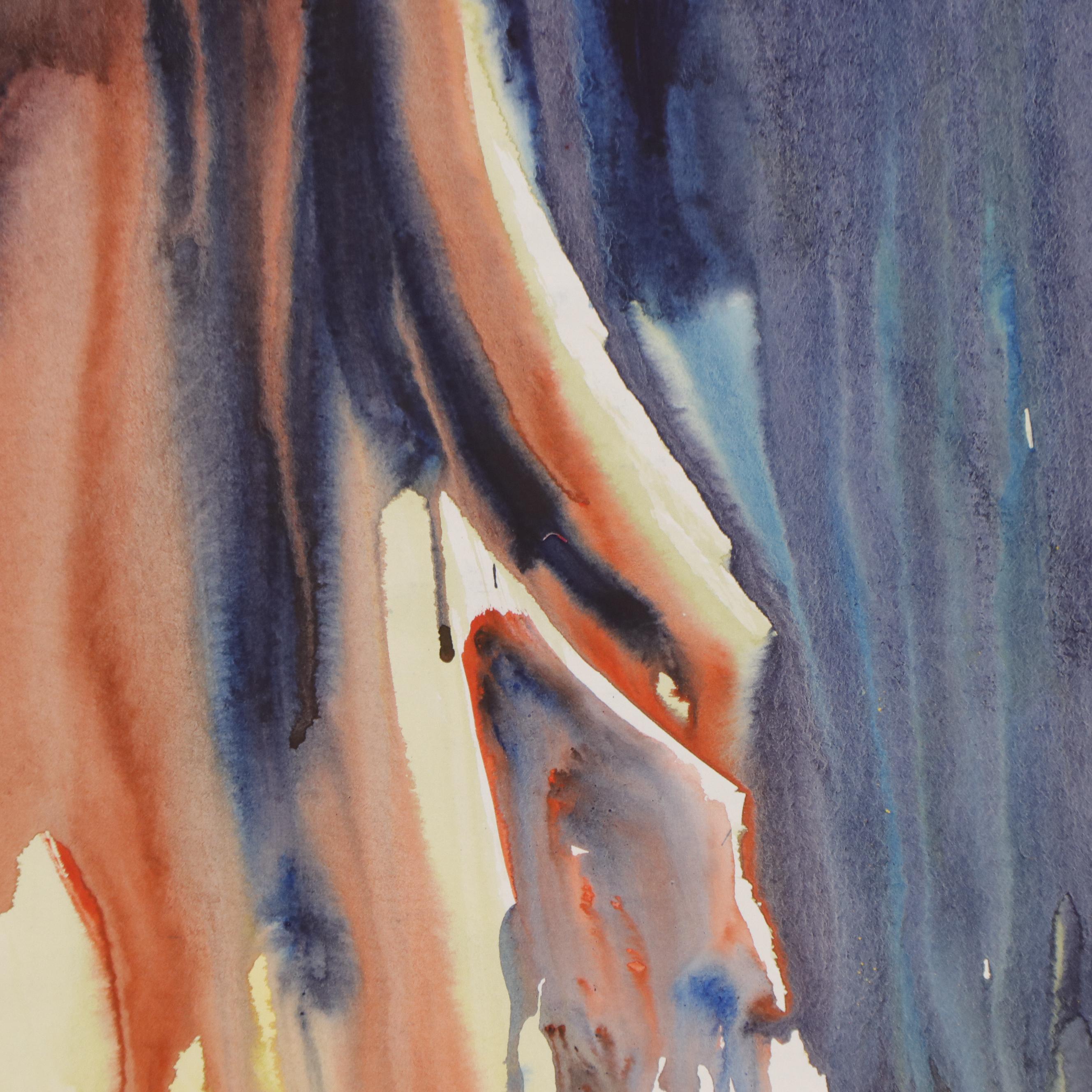 Jack Meanwell Abstract Modern Watercolor Painting, 1978