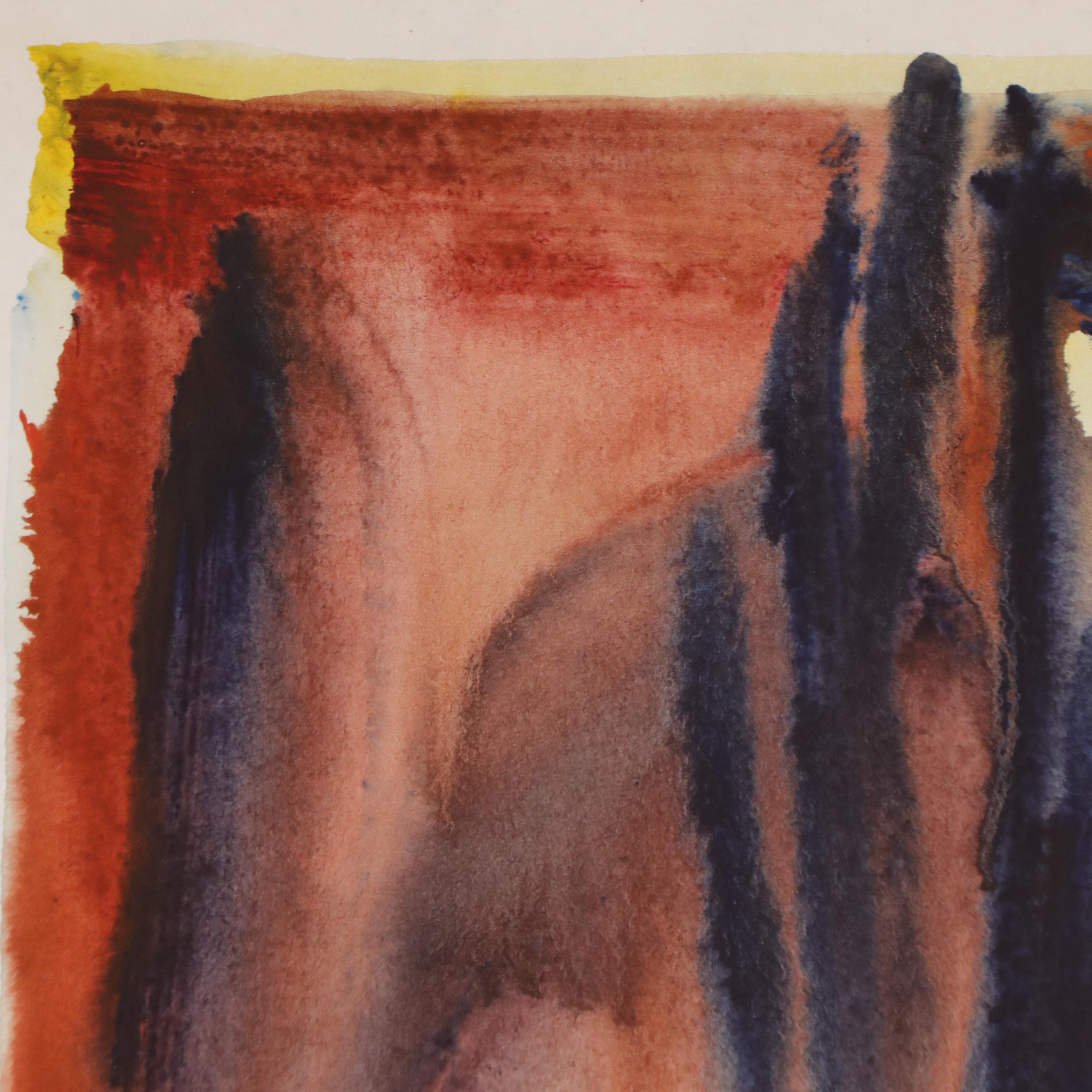 Jack Meanwell Abstract Modern Watercolor Painting, 1978