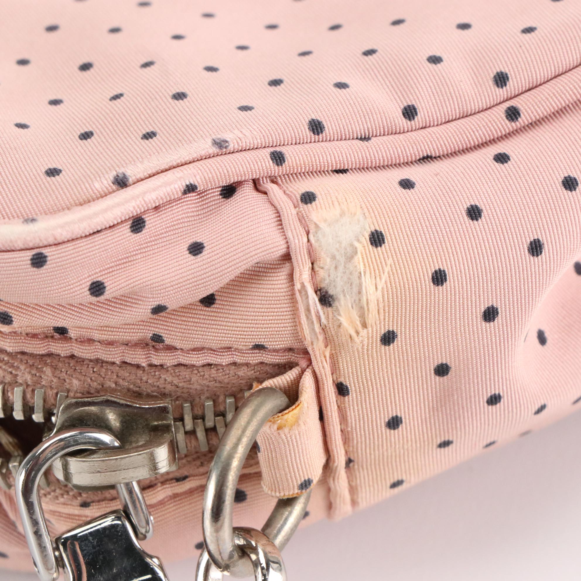 Prada Polka Dot Nylon Crossbody with Interwoven Chain Strap