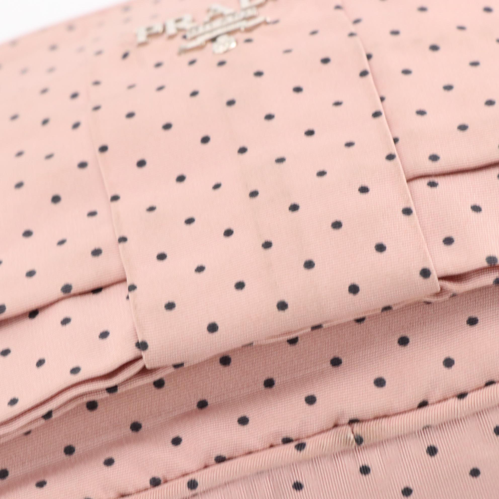 Prada Polka Dot Nylon Crossbody with Interwoven Chain Strap