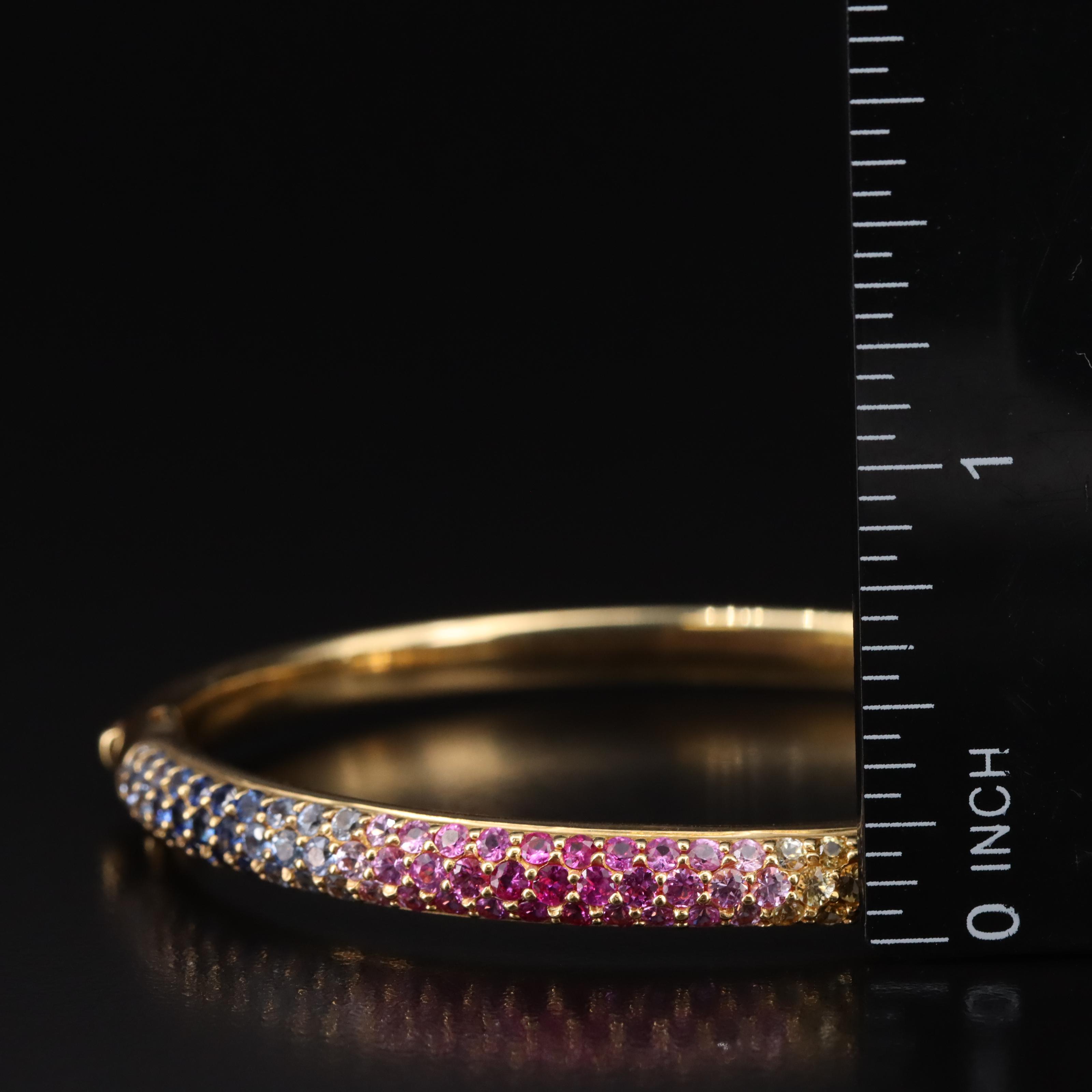 18K Sapphire Hinged Bangle