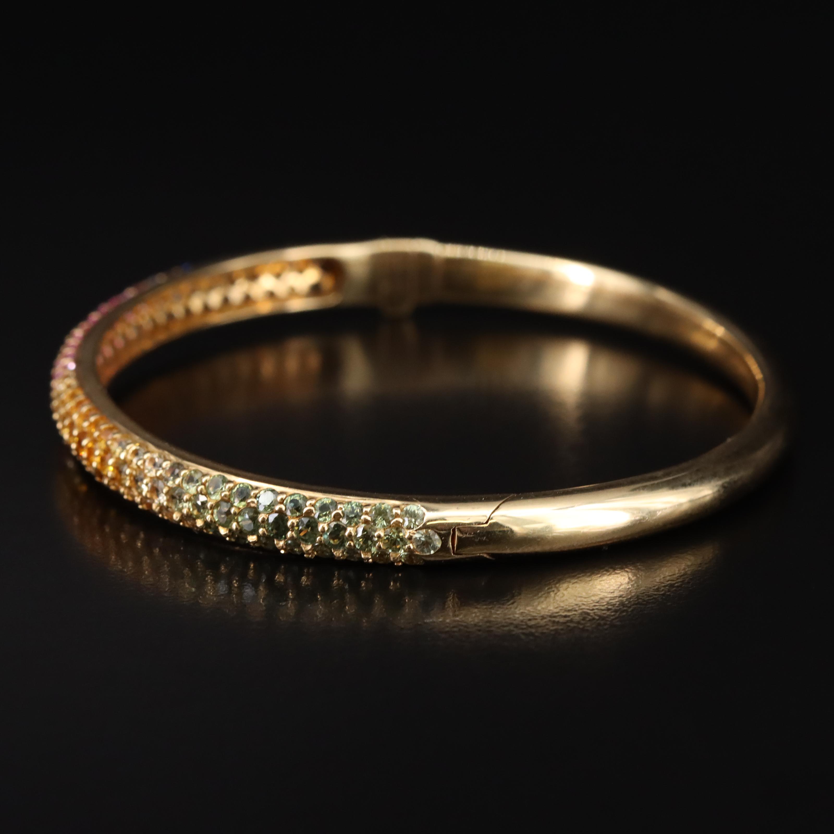 18K Sapphire Hinged Bangle