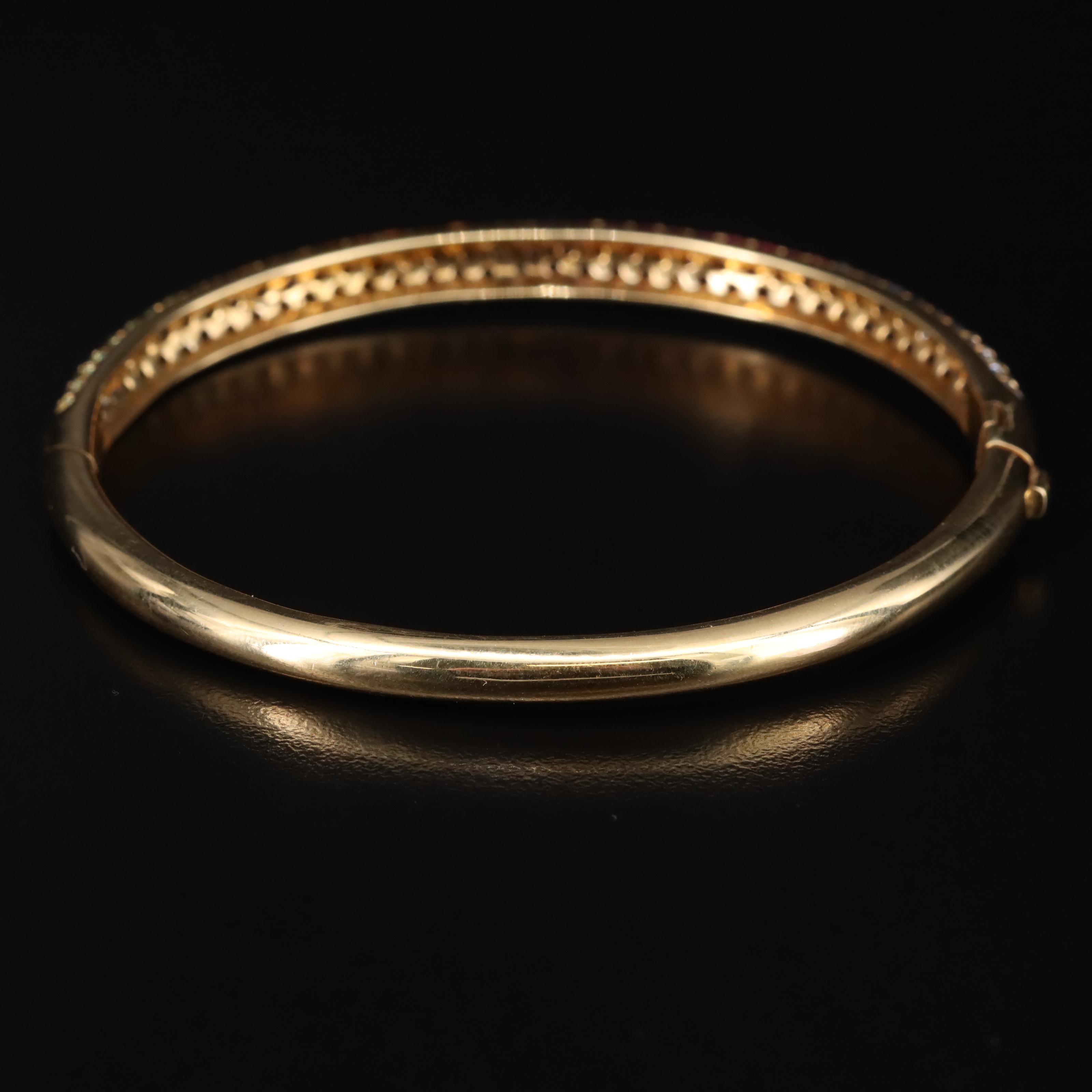 18K Sapphire Hinged Bangle