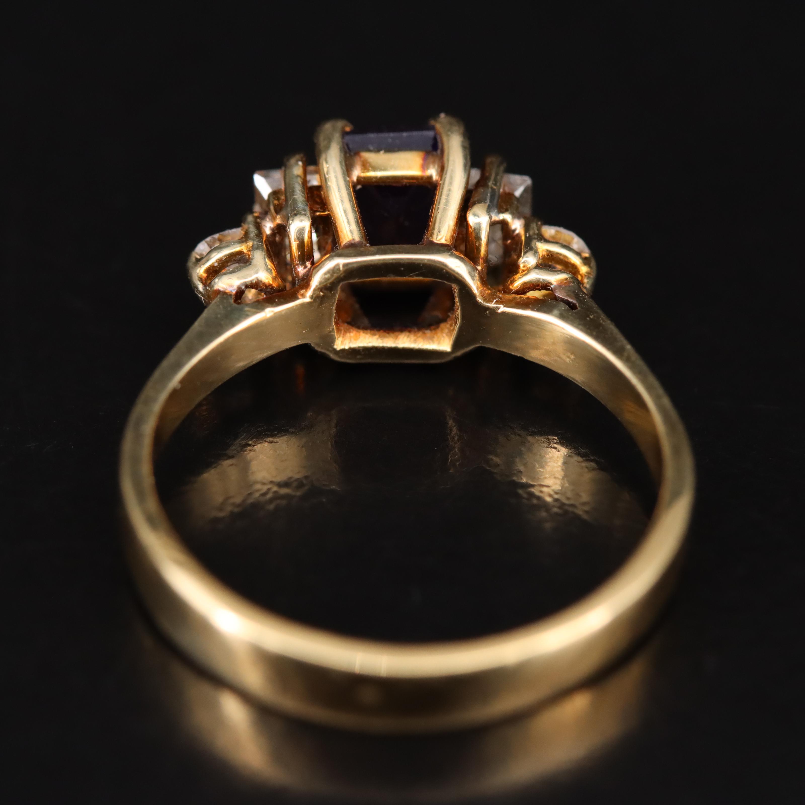 18K Amethyst and Diamond Ring