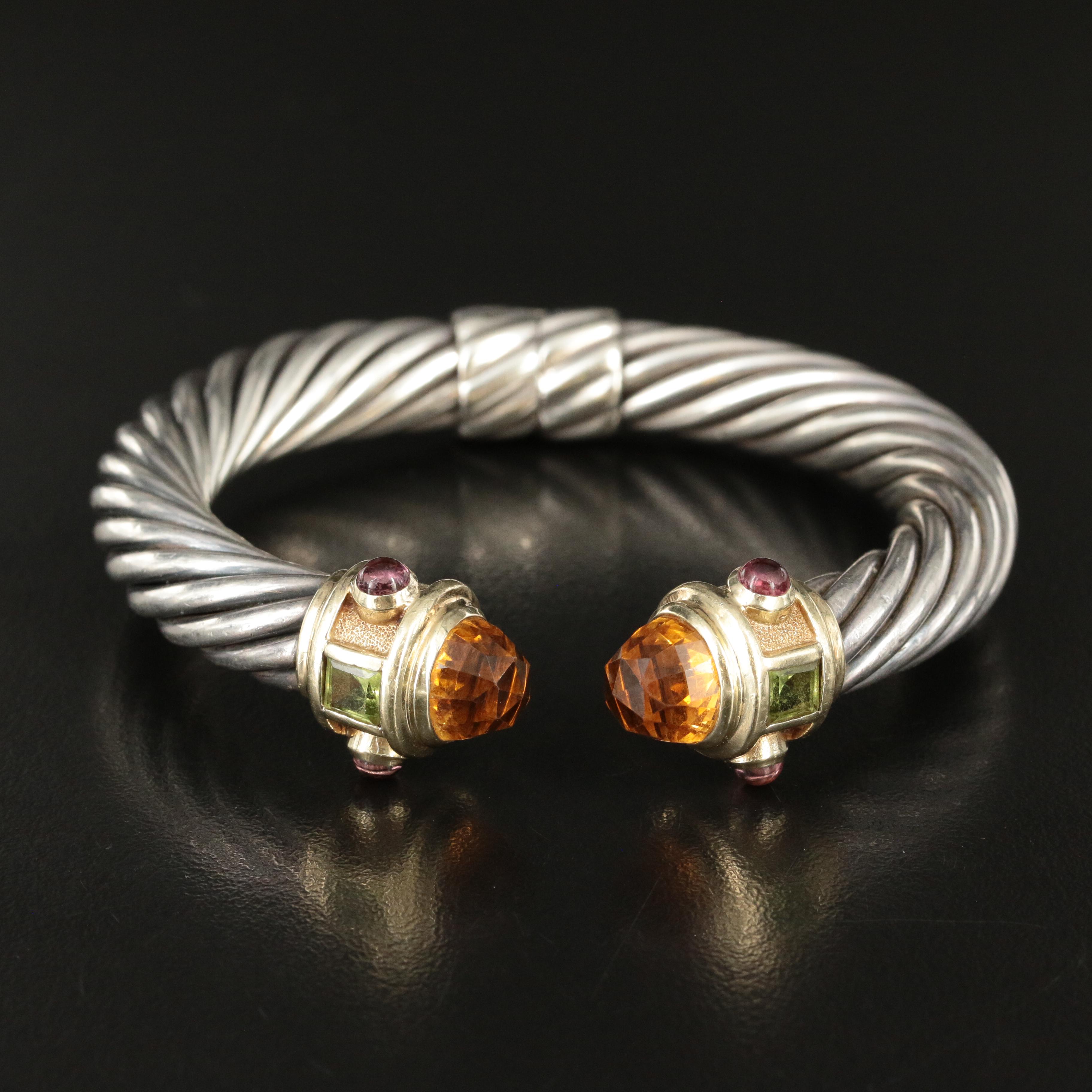 David Yurman "Renaissance®" Sterling and 14K Cuff Bracelet including Citrine