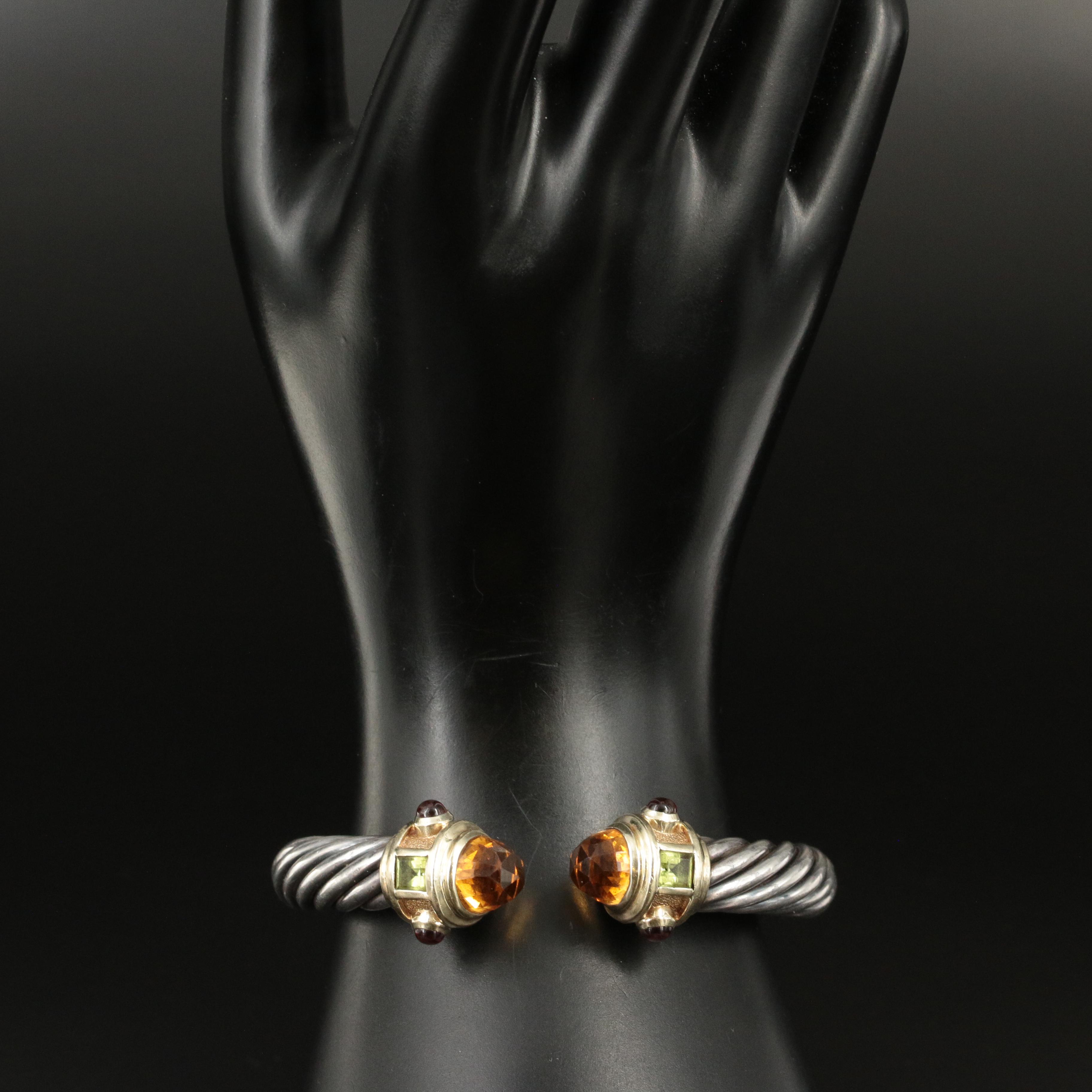 David Yurman "Renaissance®" Sterling and 14K Cuff Bracelet including Citrine