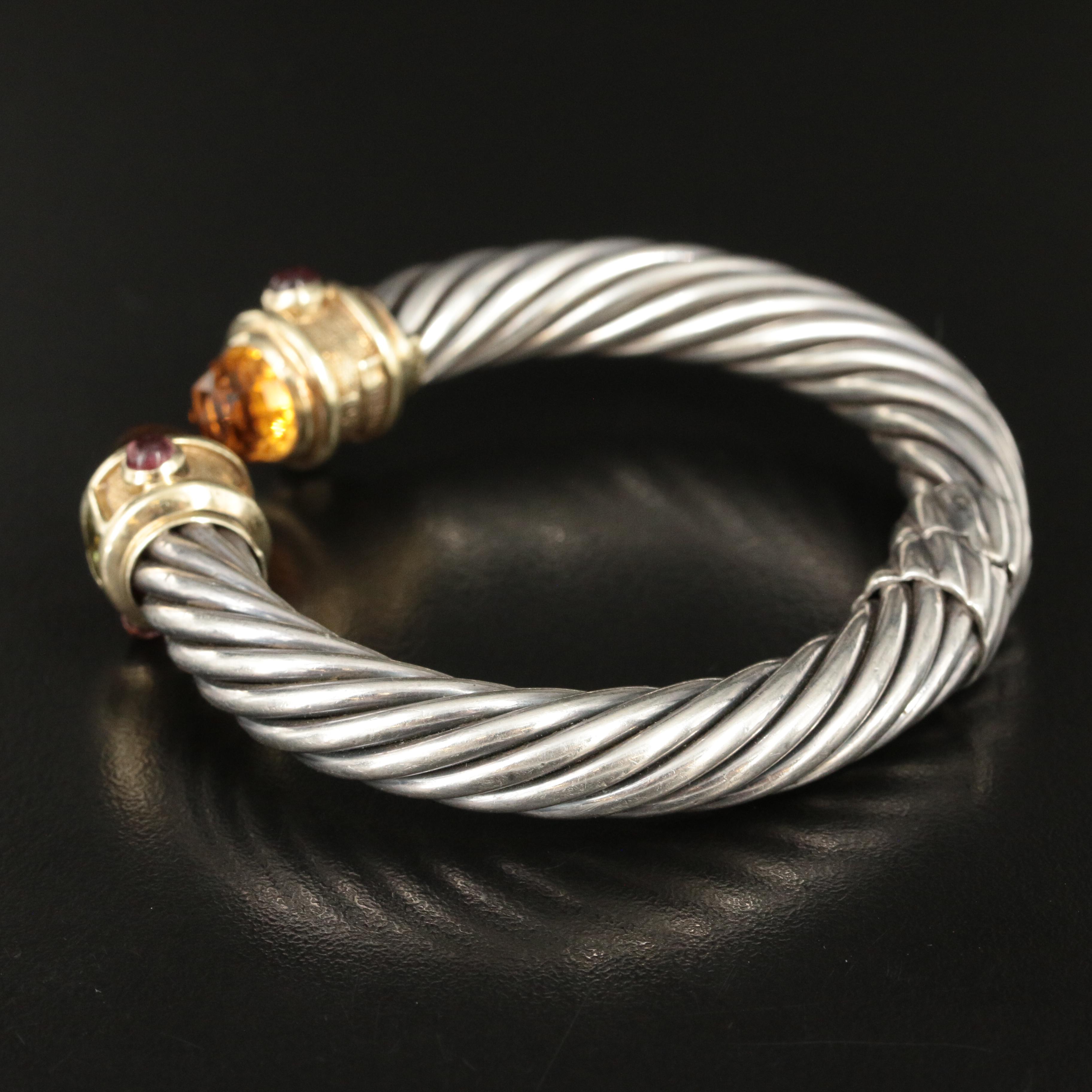David Yurman "Renaissance®" Sterling and 14K Cuff Bracelet including Citrine