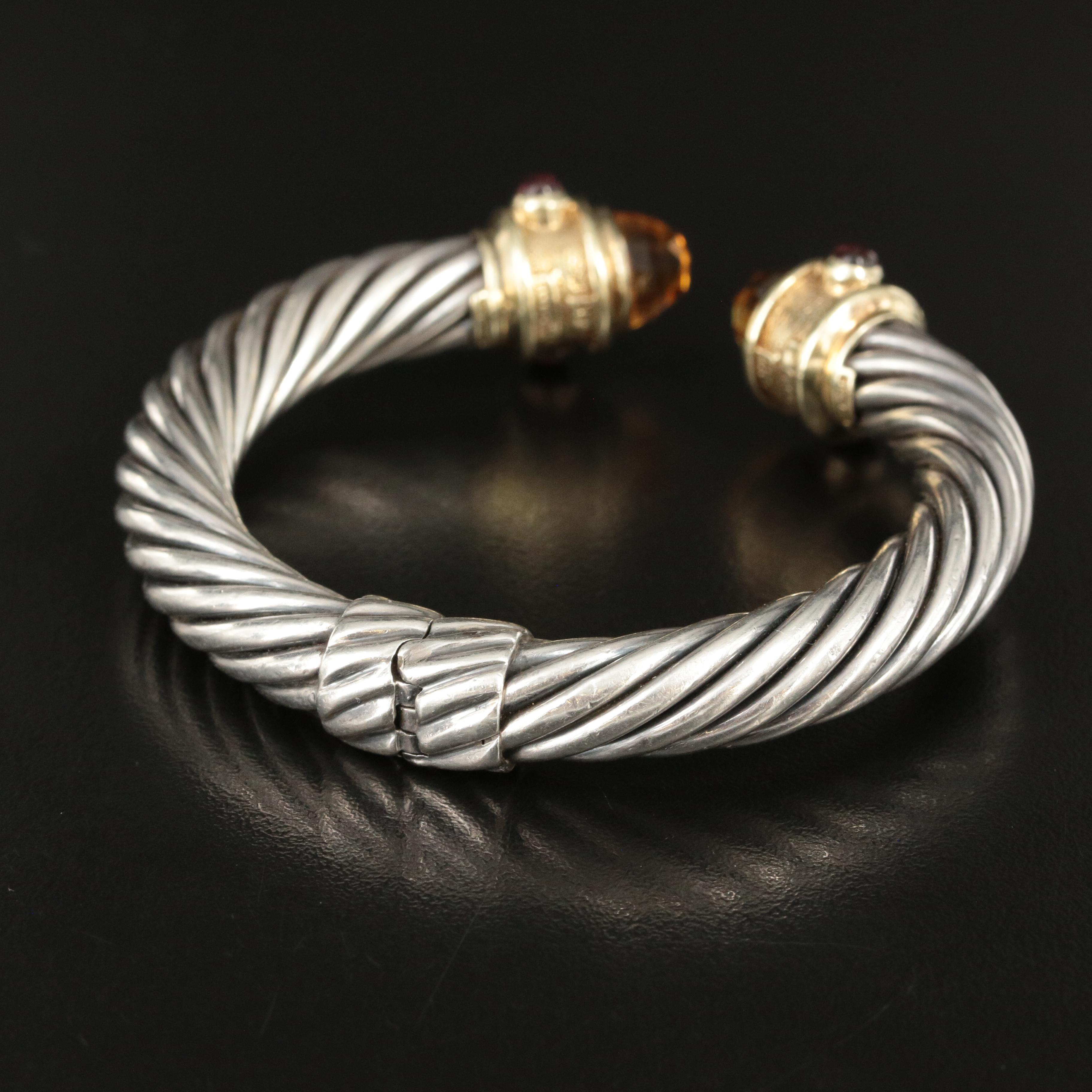 David Yurman "Renaissance®" Sterling and 14K Cuff Bracelet including Citrine