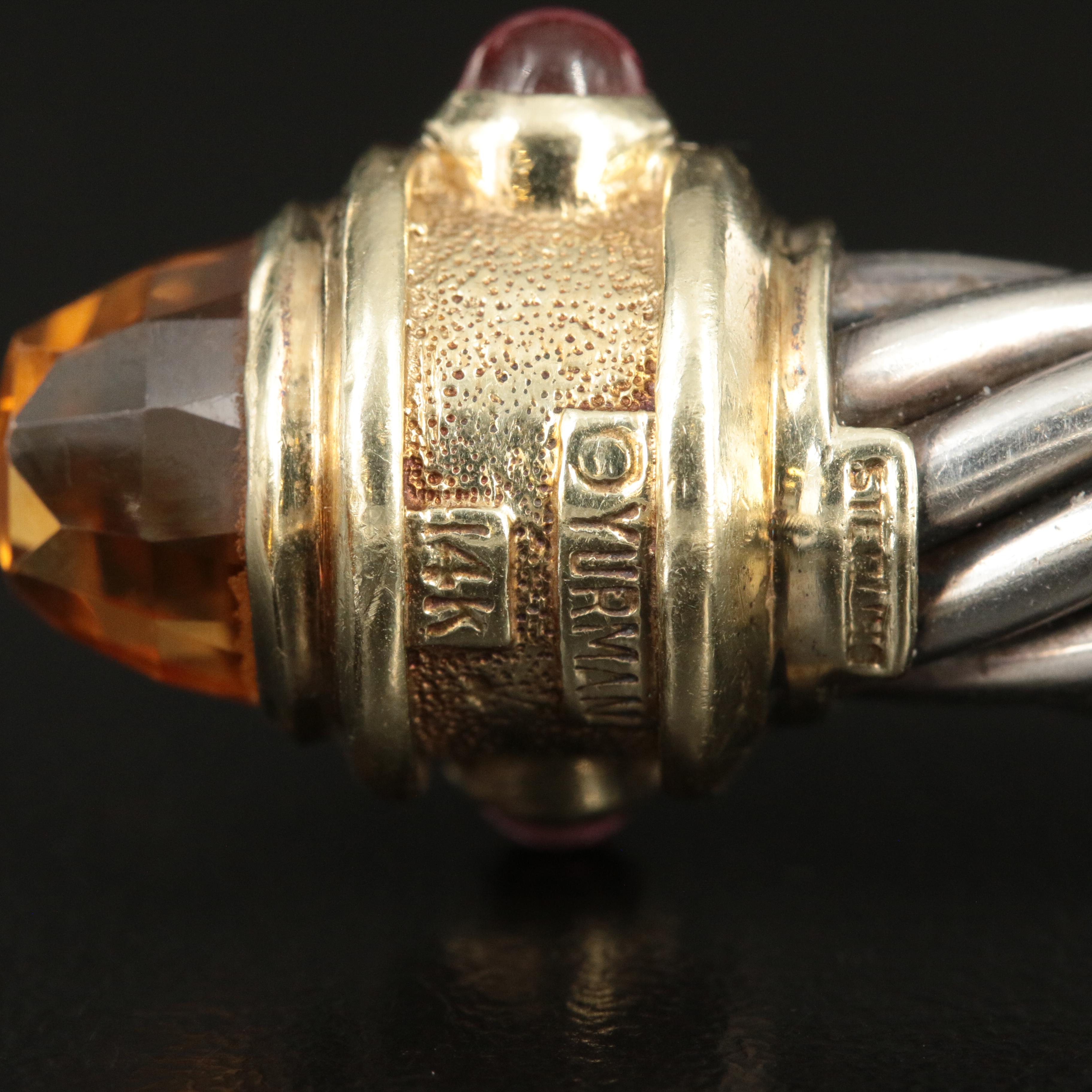 David Yurman "Renaissance®" Sterling and 14K Cuff Bracelet including Citrine