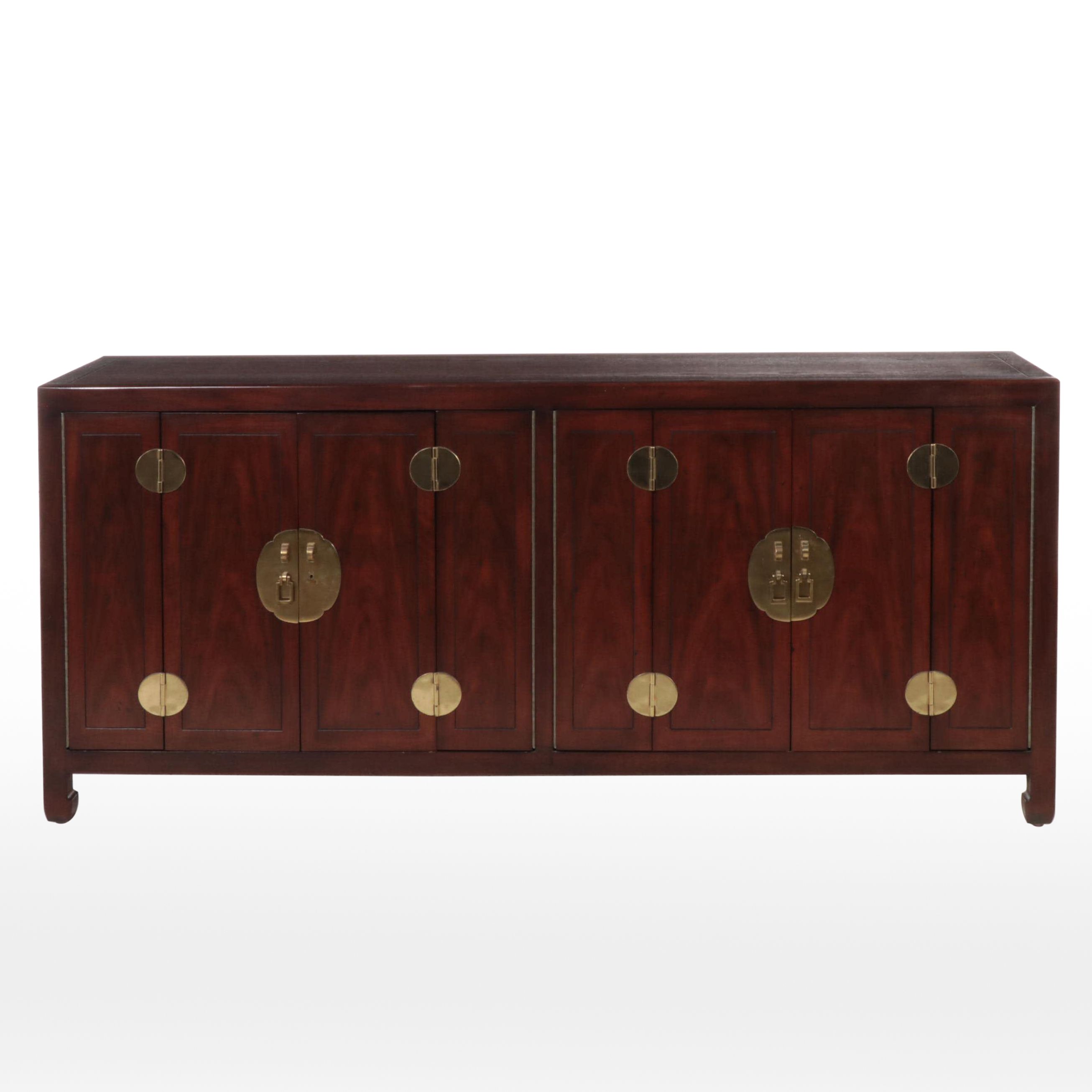 Henredon Chinese Style Brass-Mounted Mahogany Sideboard