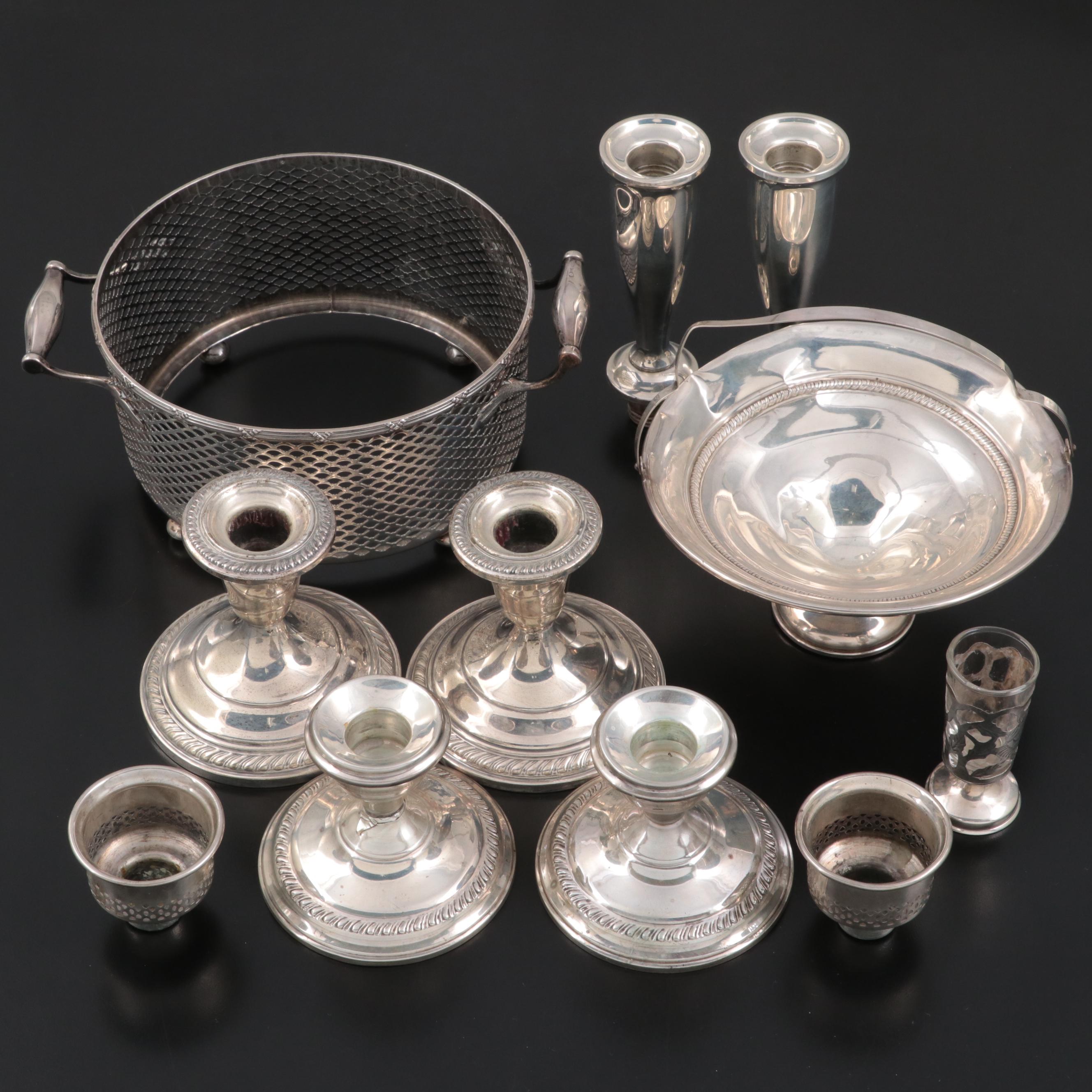 American Sterling Silver Candleholders and Table Accessories