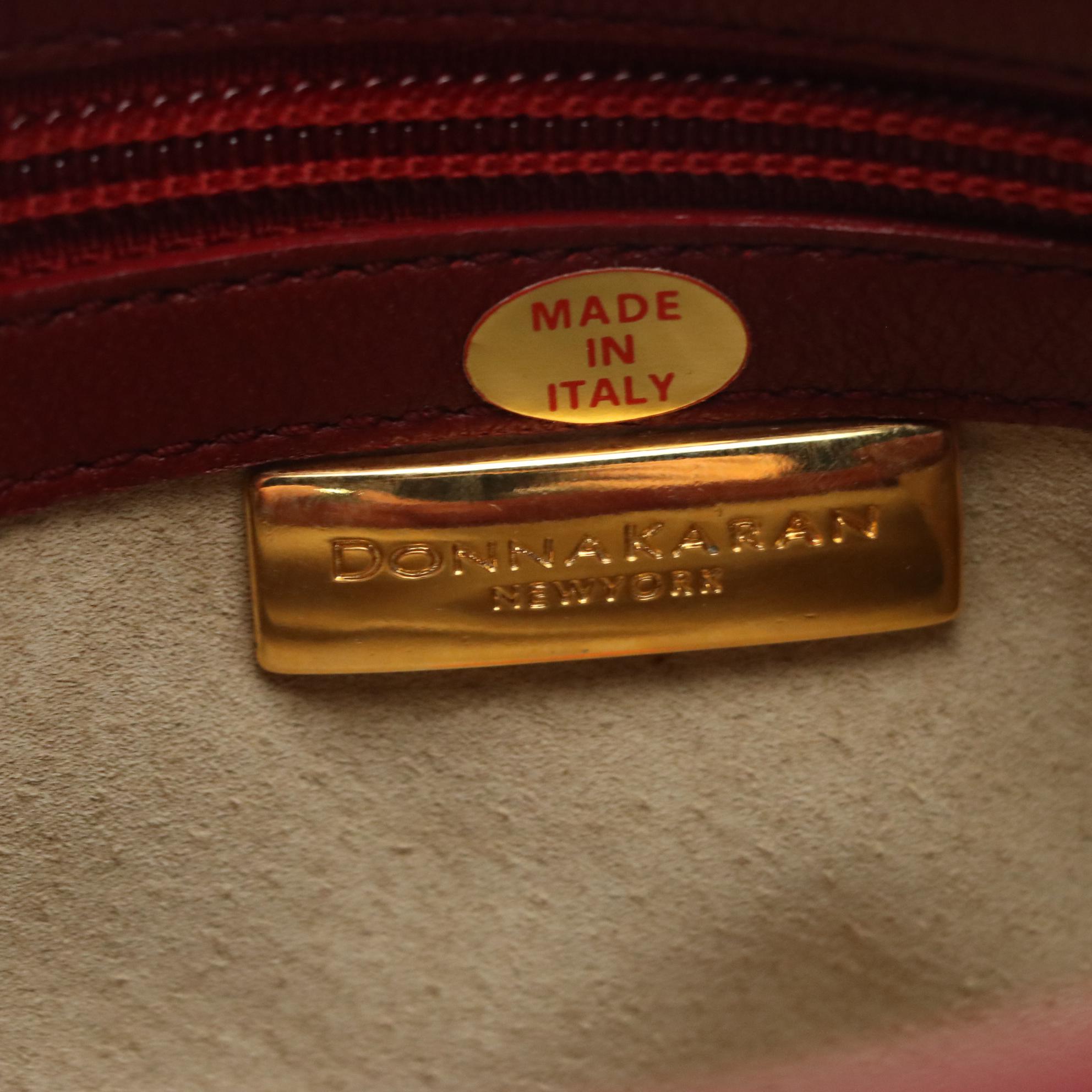 Donna Karan Red Nappa Leather Handbag on Chain