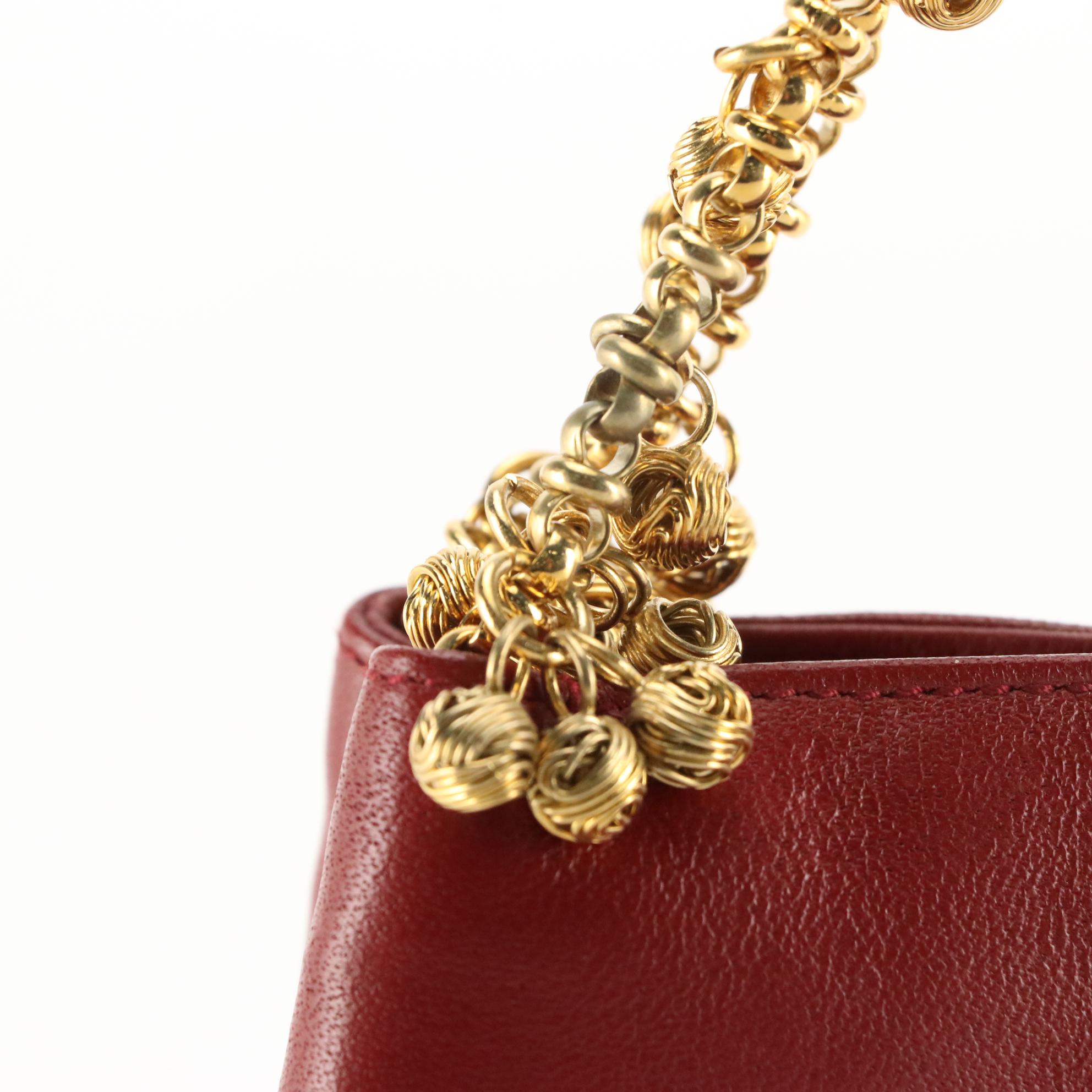 Donna Karan Red Nappa Leather Handbag on Chain