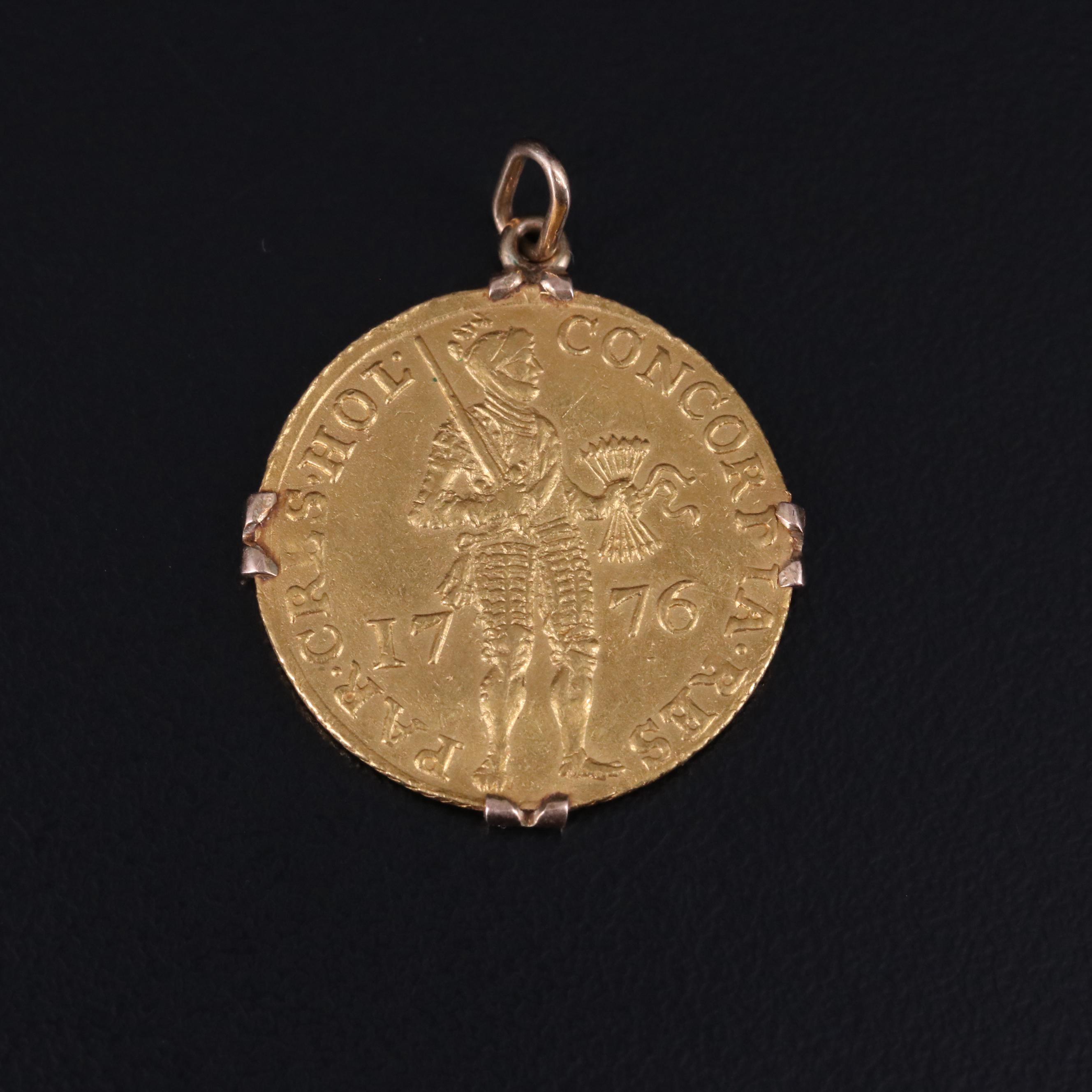 1776 Netherlands (Utrecht) Gold Ducat in a .585 Mount