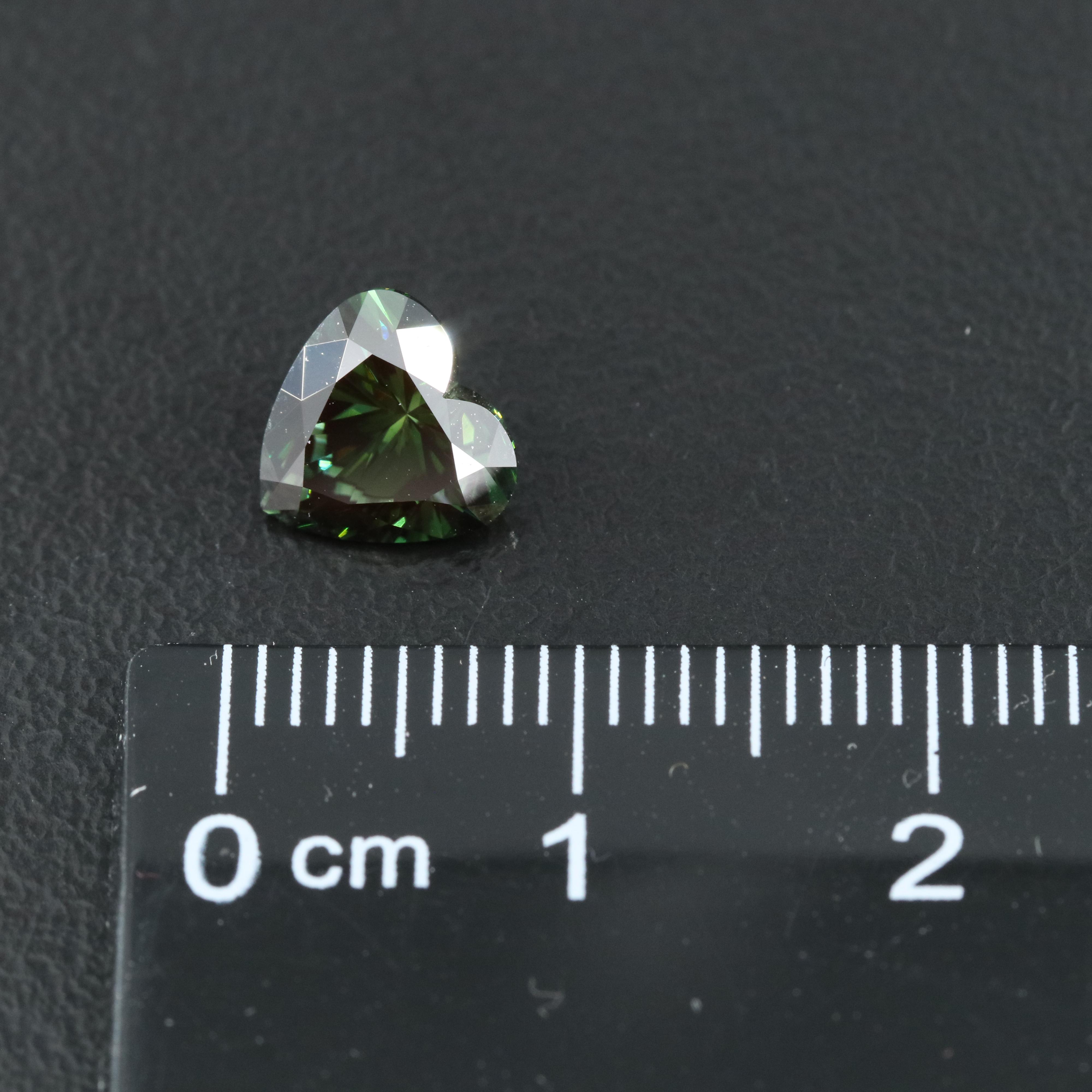 Loose 1.57 CT Fancy Dark Green Diamond