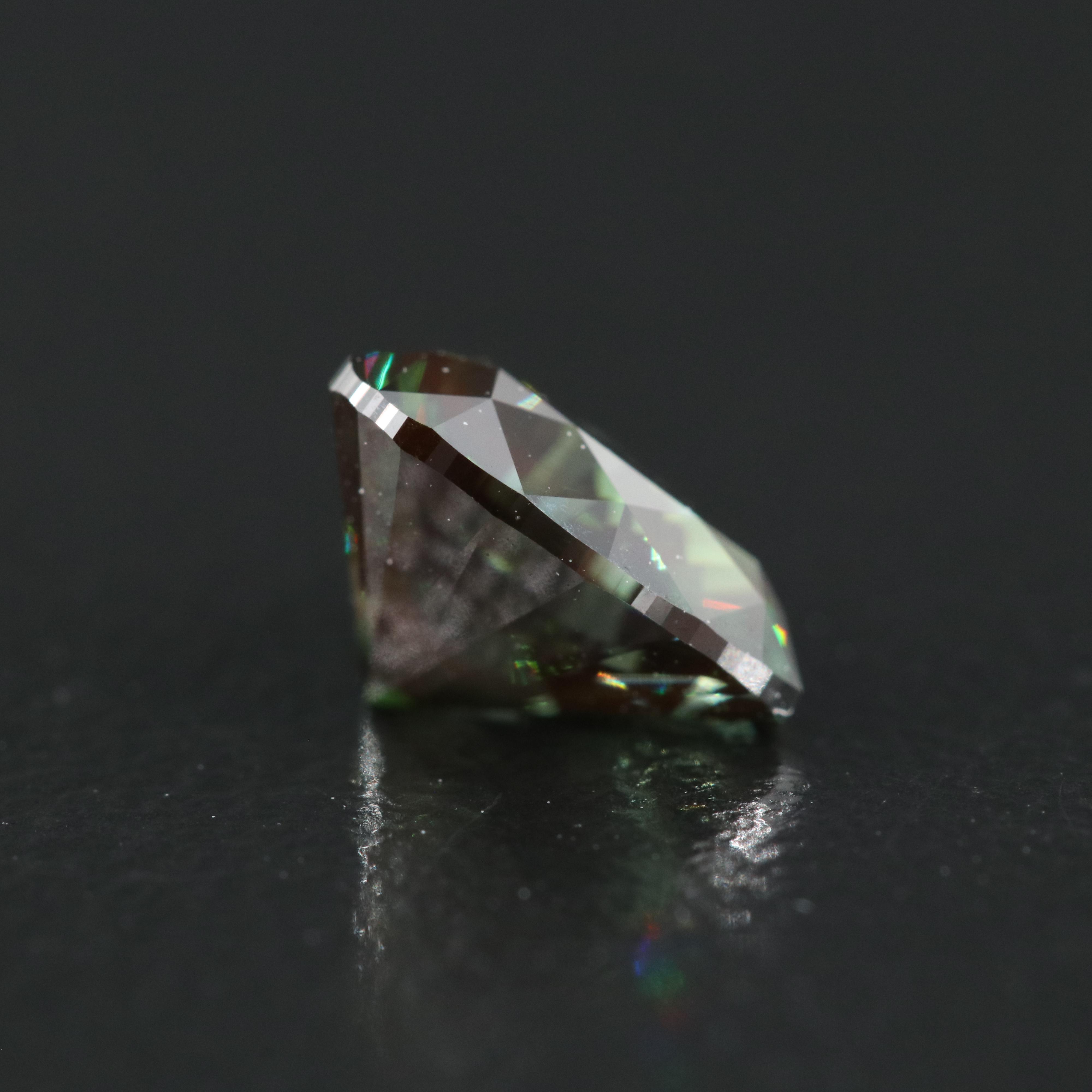 Loose 1.57 CT Fancy Dark Green Diamond