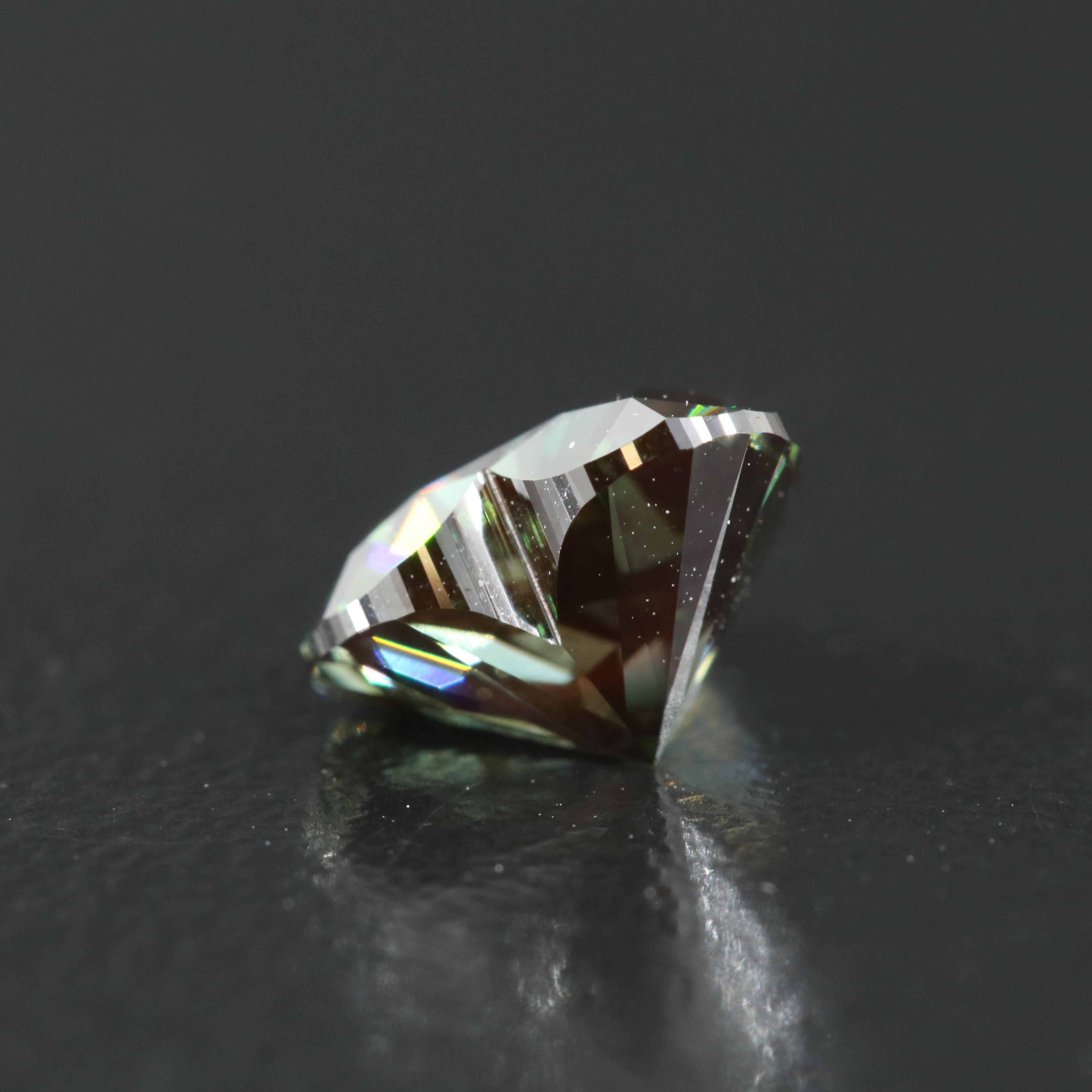 Loose 1.57 CT Fancy Dark Green Diamond