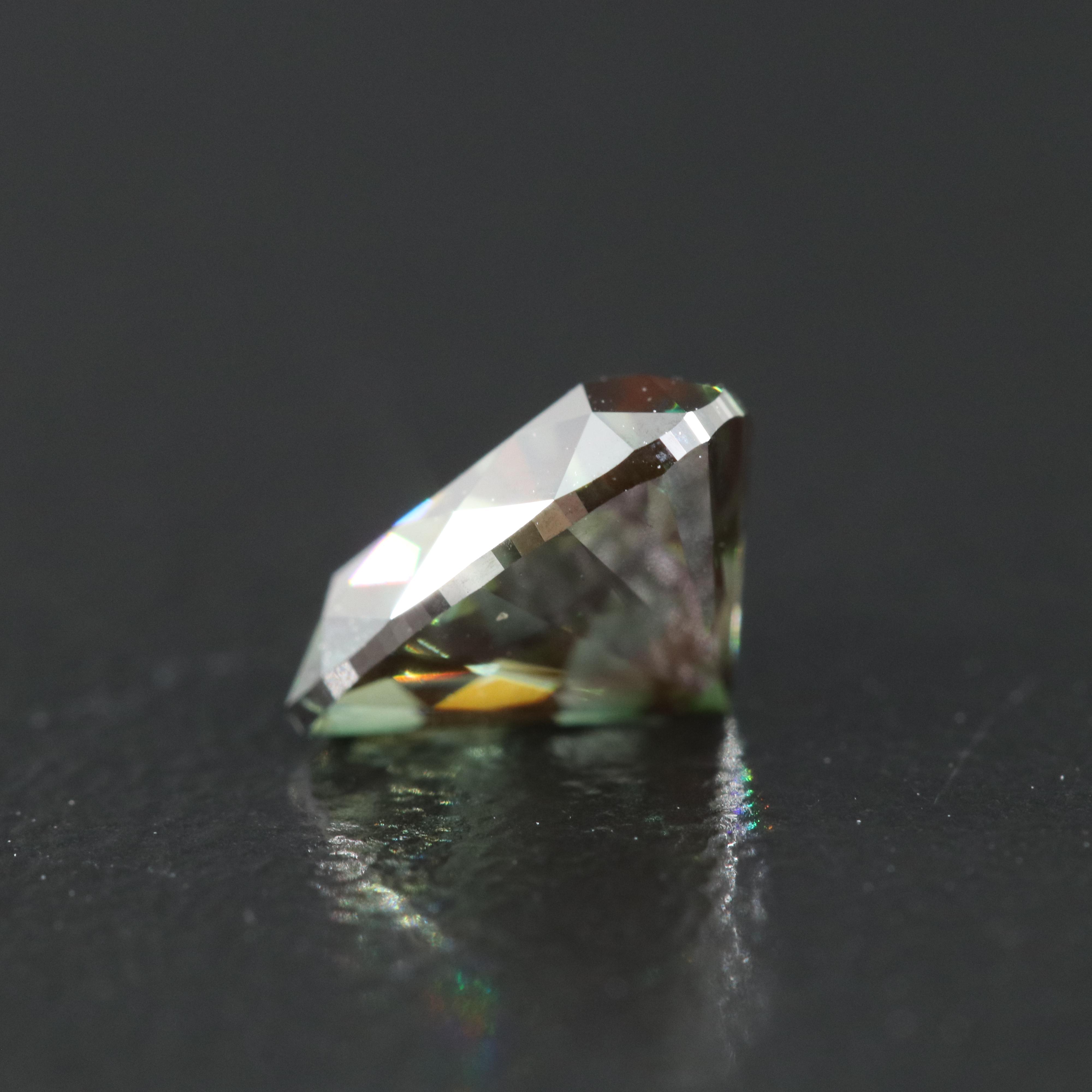 Loose 1.57 CT Fancy Dark Green Diamond