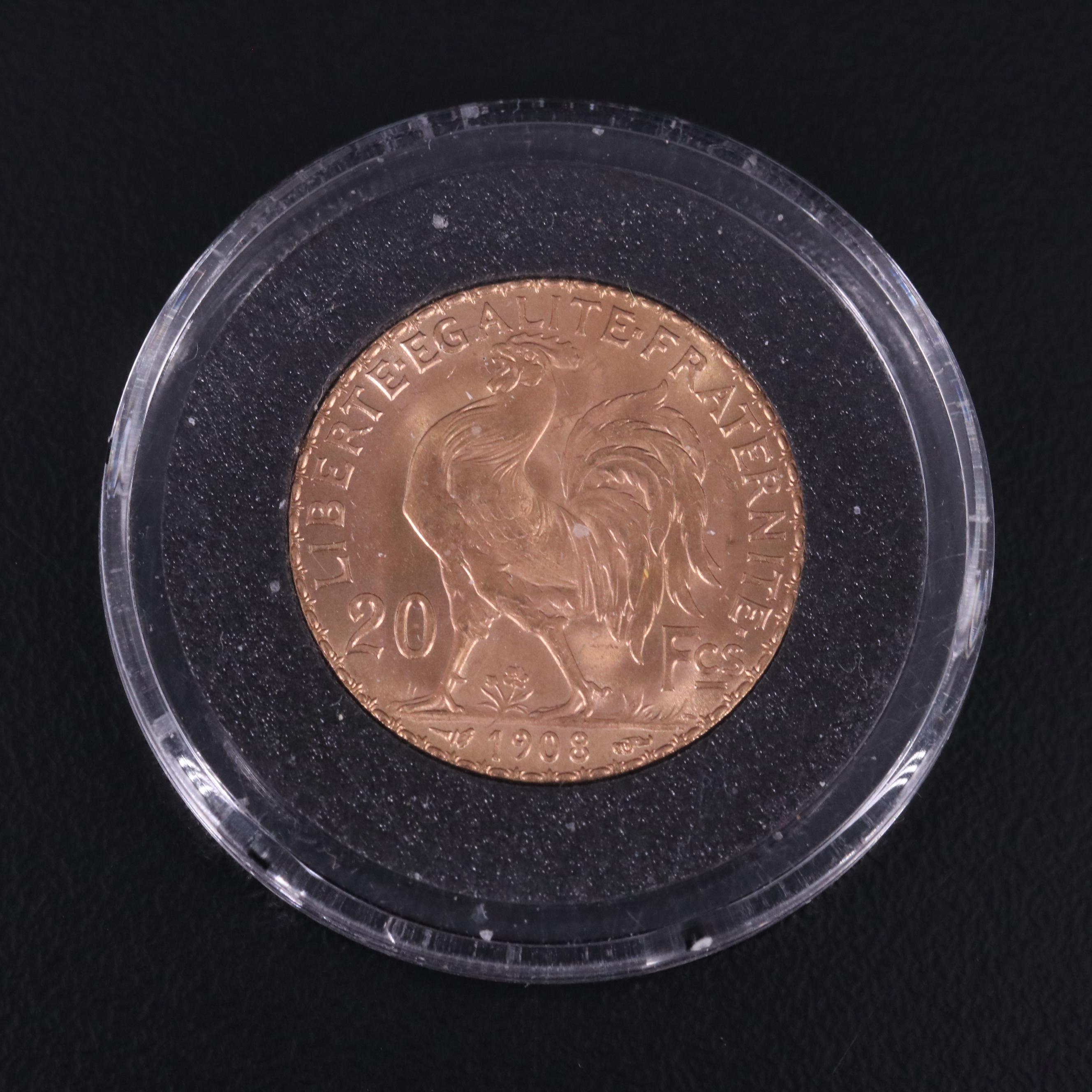 1908 France 20 Francs Gold Coin
