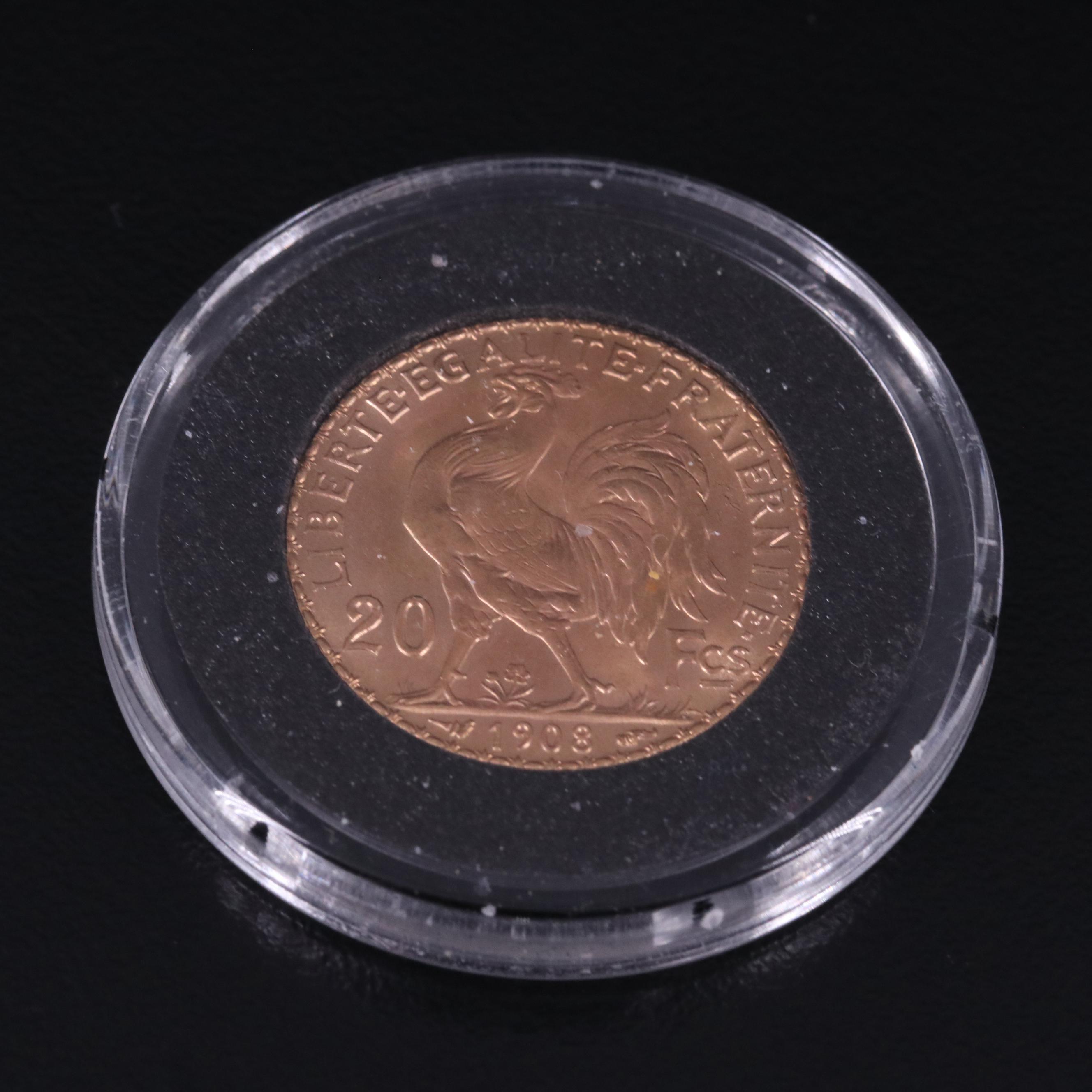 1908 France 20 Francs Gold Coin