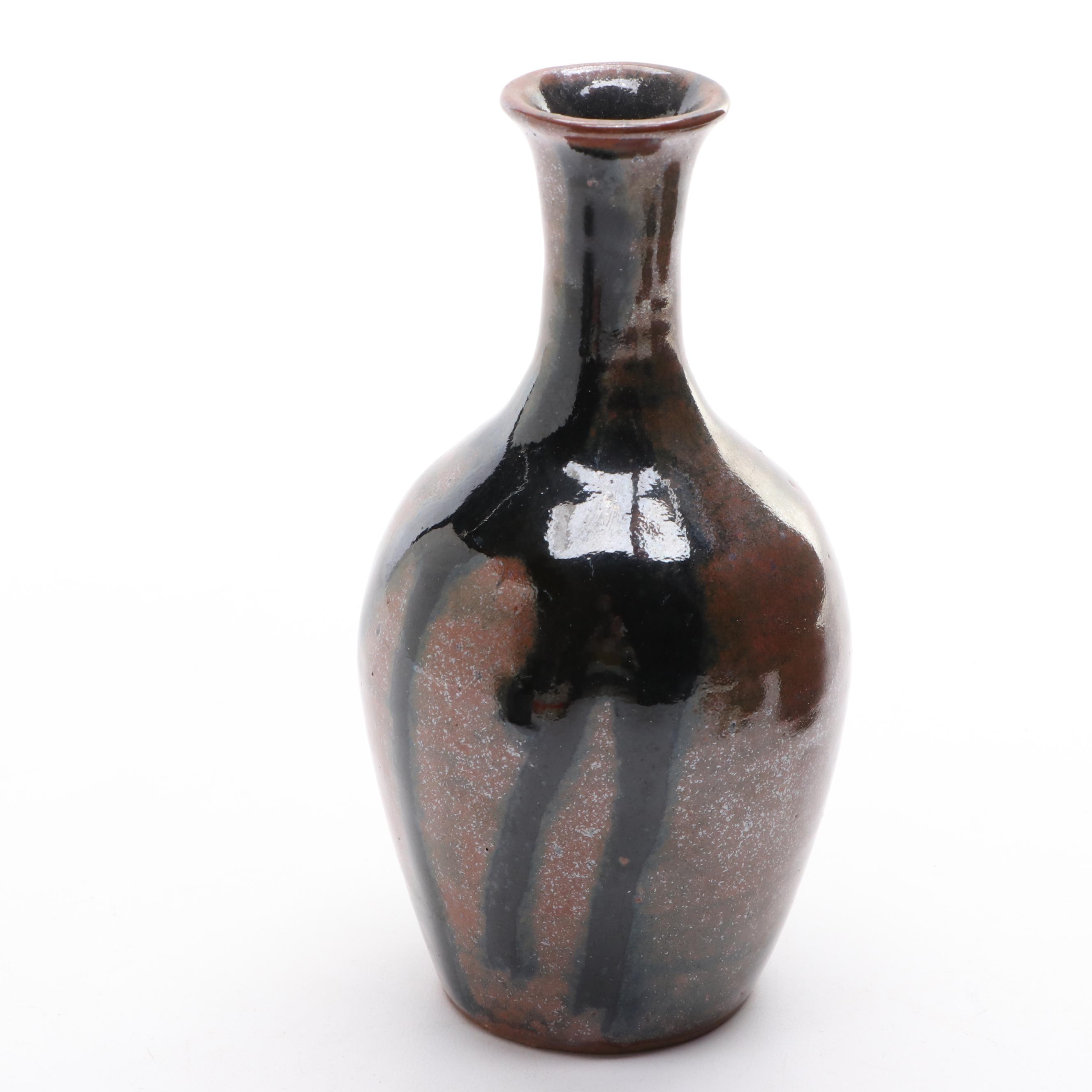 Signed Art Pottery Vase, Boxes and Apple Figurine