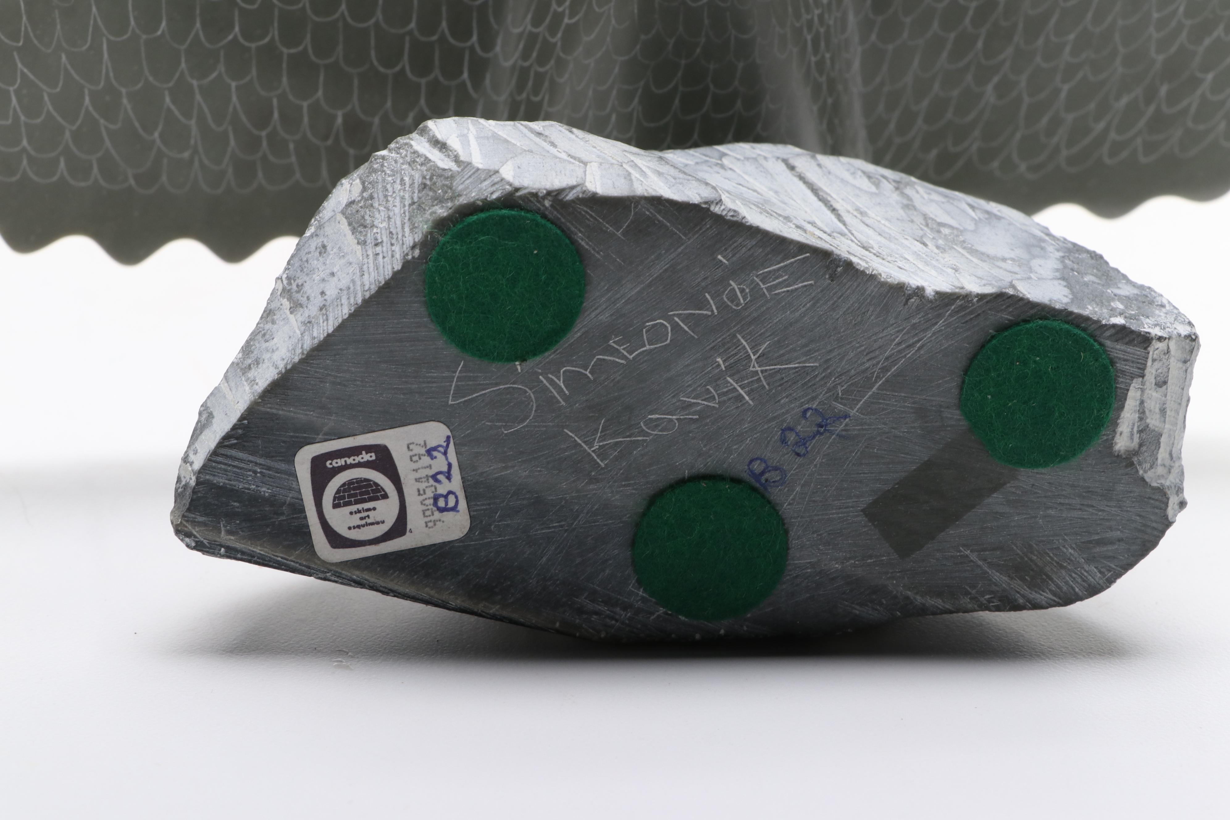 Simeonie Kavik Aventurine Hawk Figurine with Ceramic Bowl and Wall Hanging