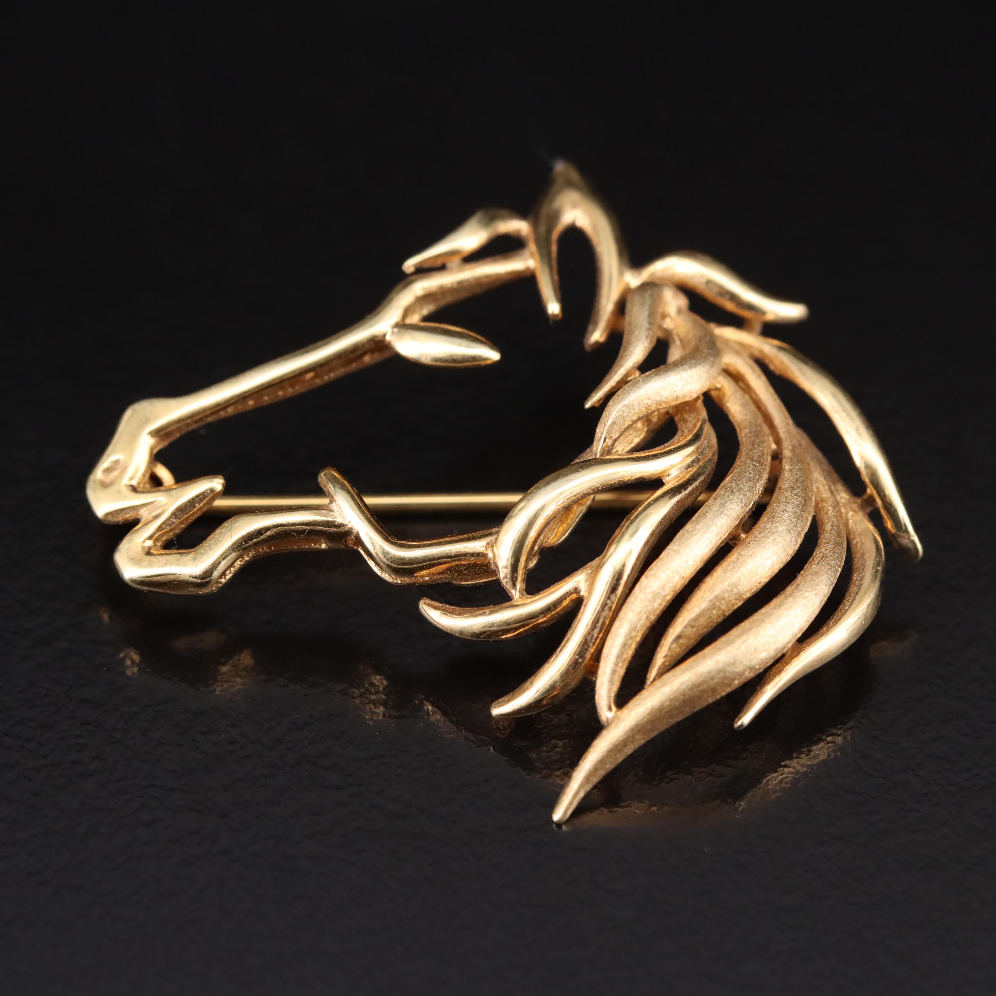14K Horse Brooch