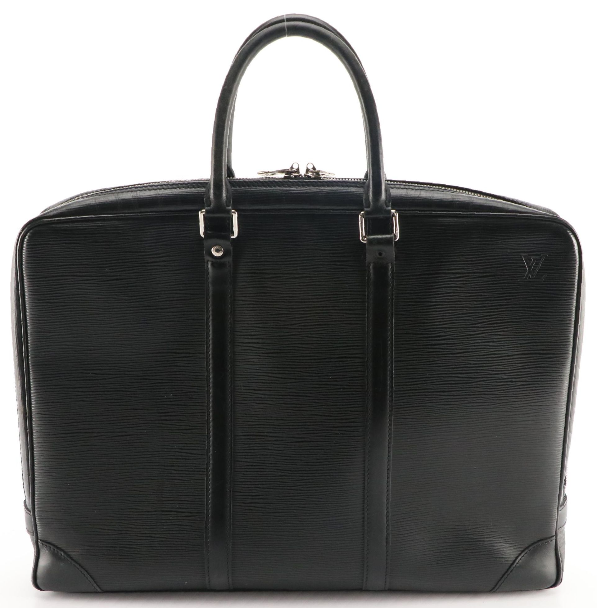 Louis Vuitton Black Epi Leather Porte Documents Voyage Business Bag