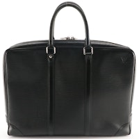 Louis Vuitton Black Epi Leather Porte Documents Voyage Business Bag