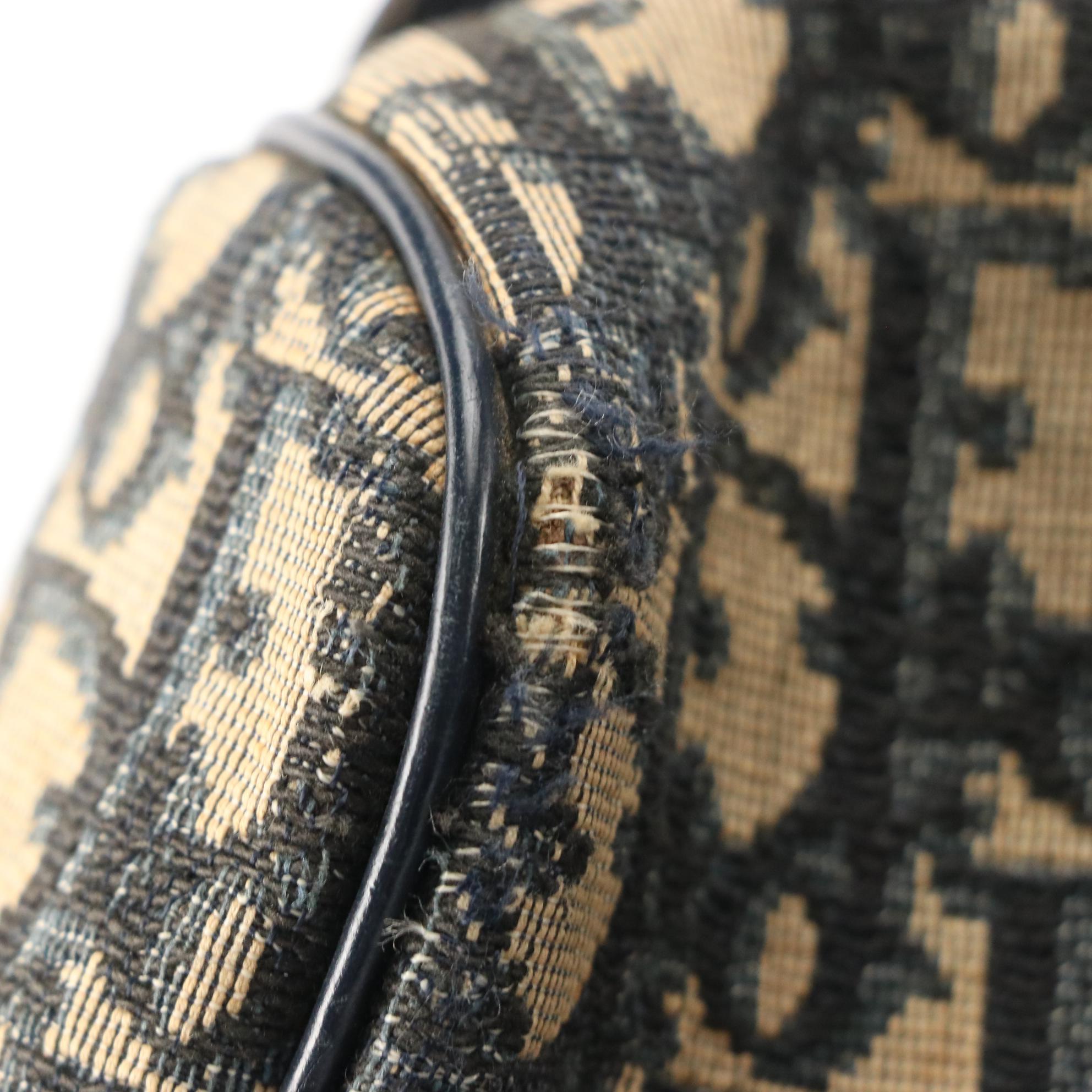 Christian Dior Boston Bag in Dior Oblique Canvas with Leather Trim