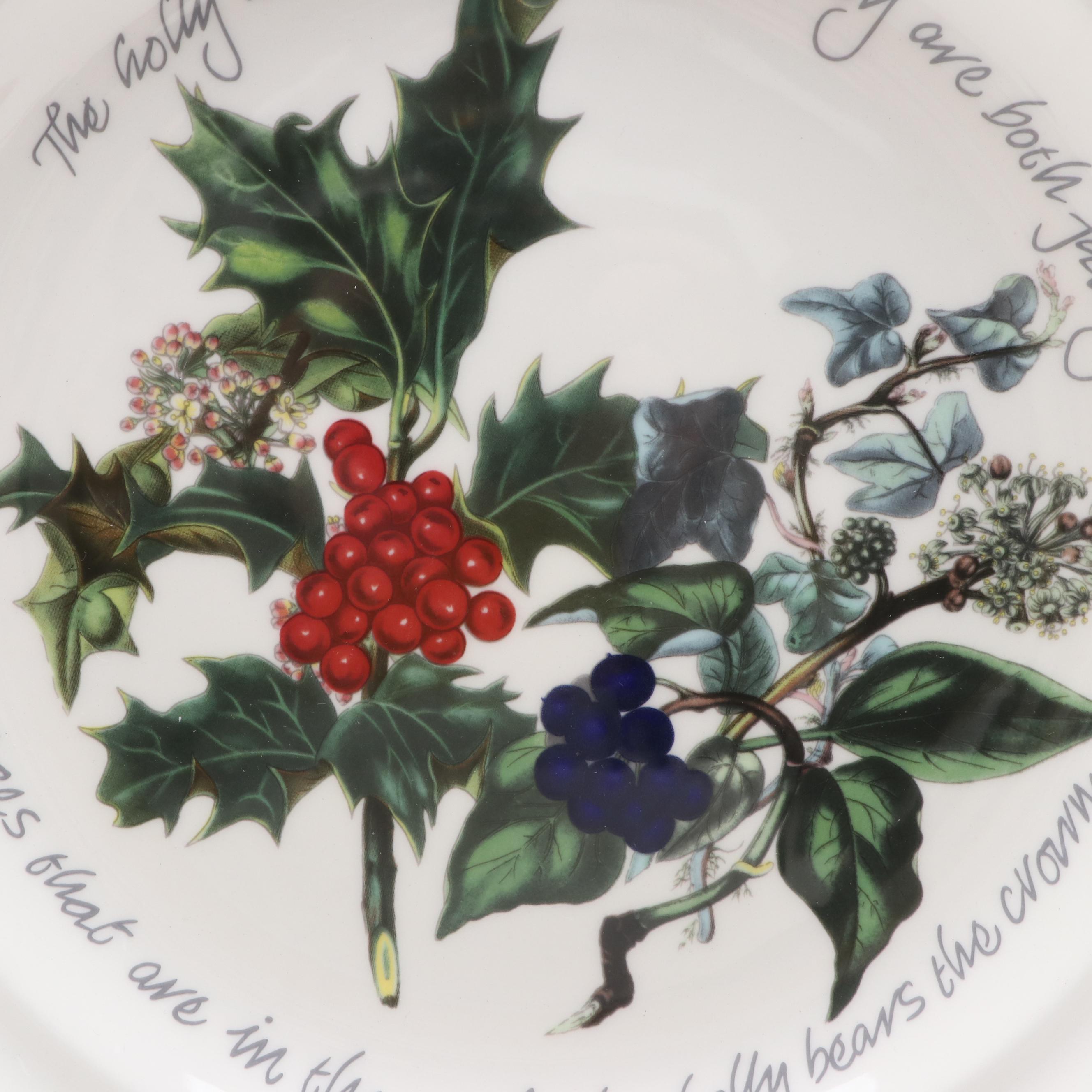 Portmeiron "The Holly & the Ivy" Ceramic Dinner Plates