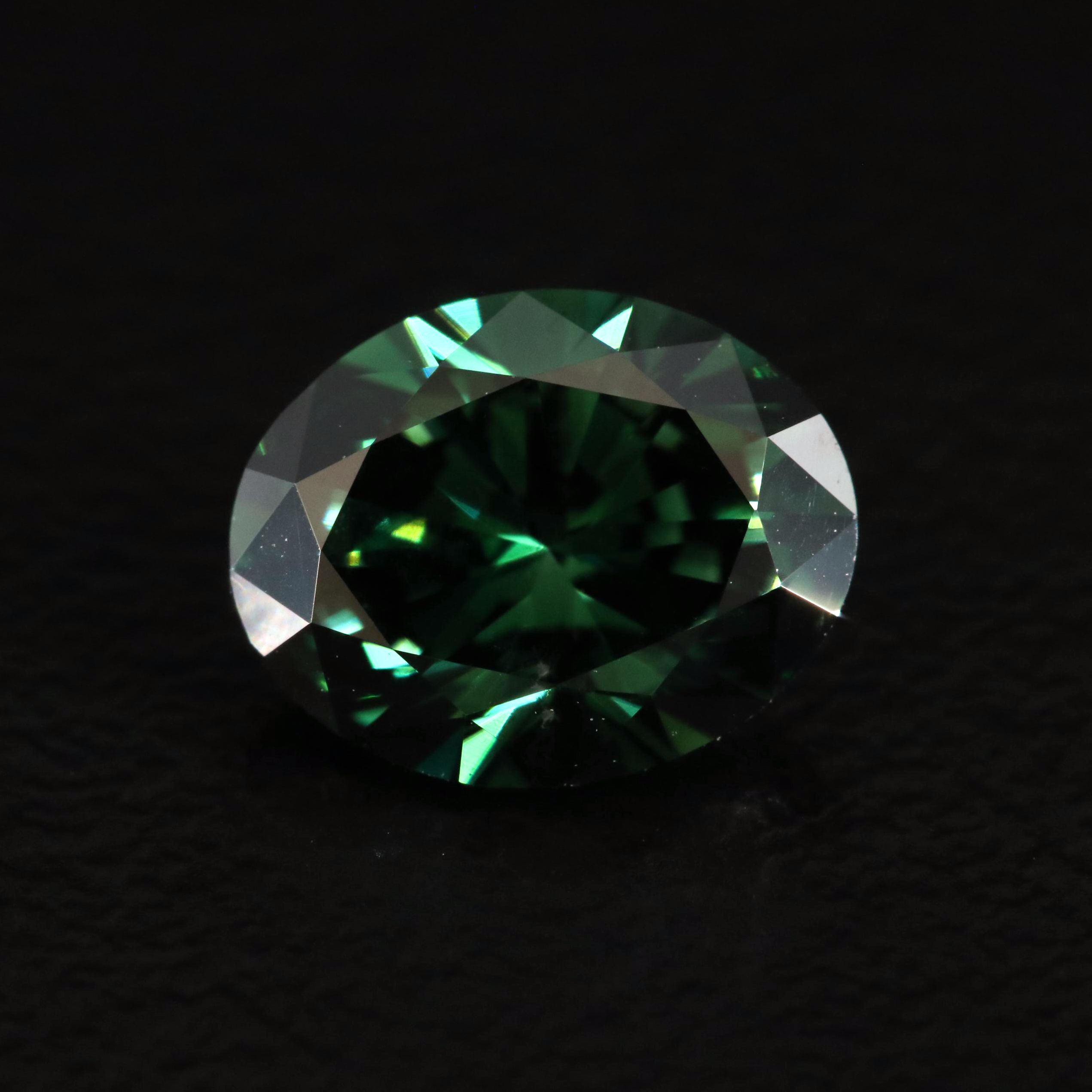 Loose 1.50 CT Fancy Dark Green Diamond