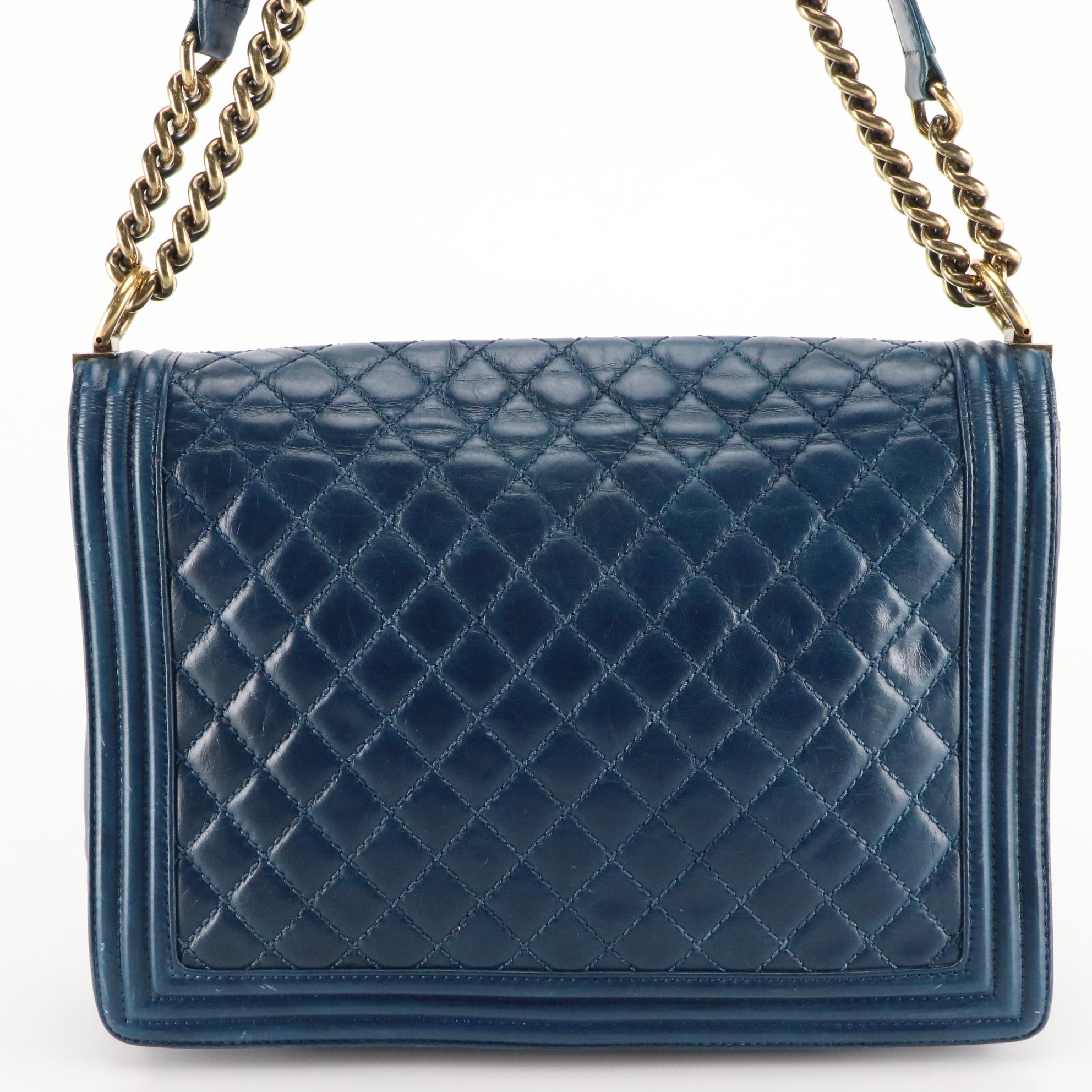 Chanel Boy Large Flap Bag in Crinkle Calfskin Leather