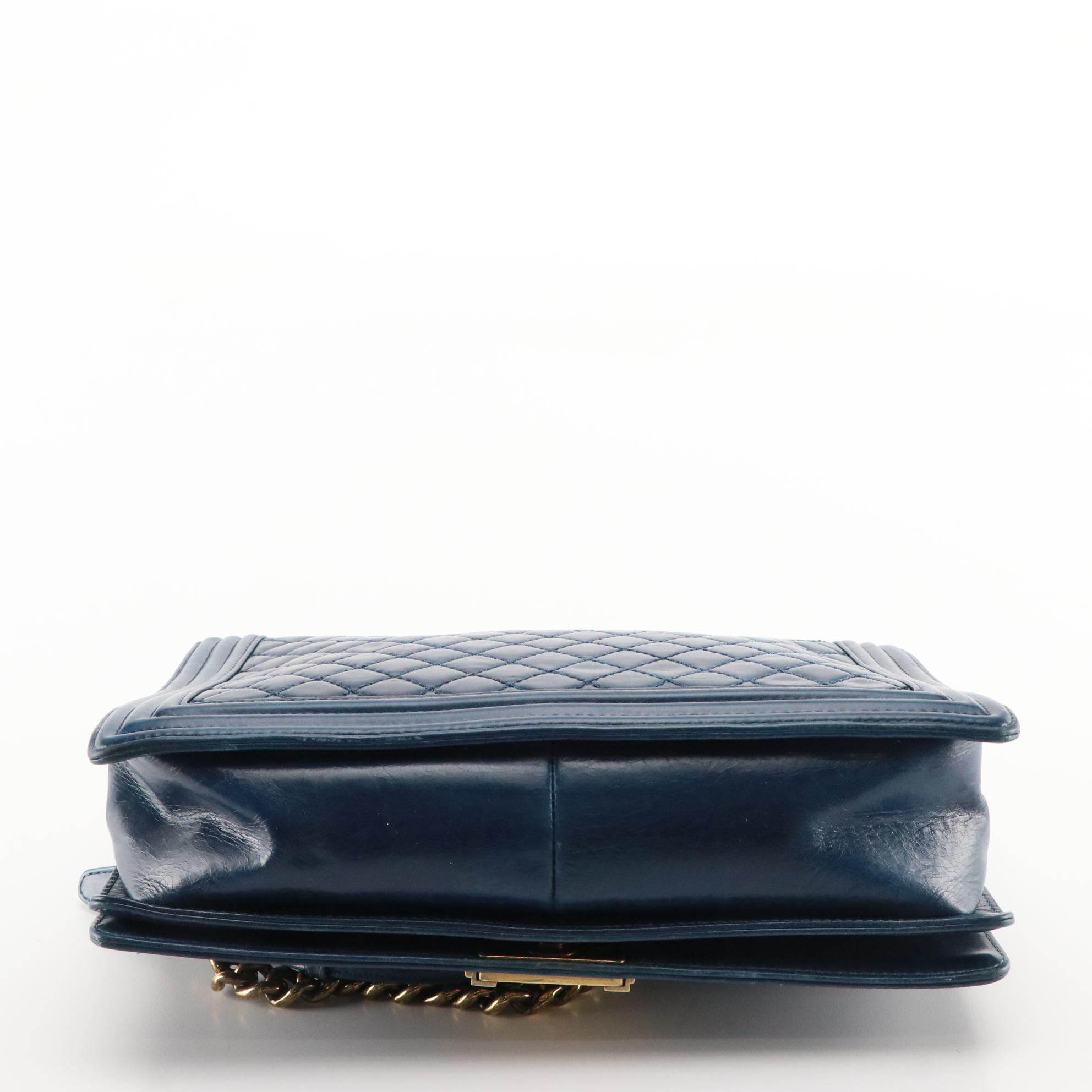 Chanel Boy Large Flap Bag in Crinkle Calfskin Leather