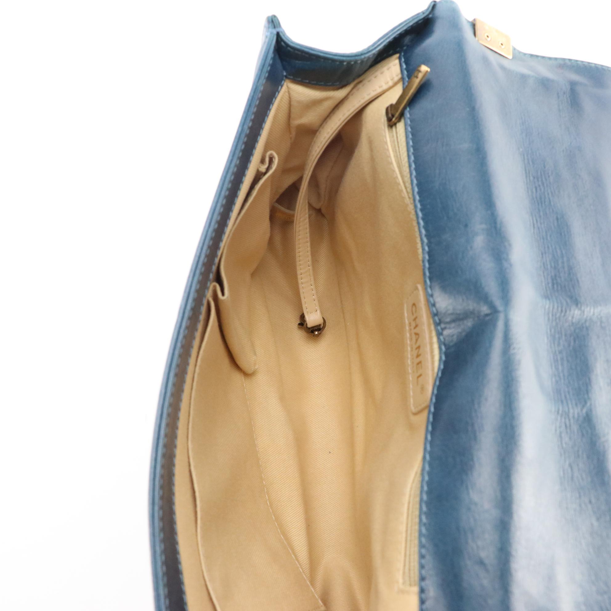 Chanel Boy Large Flap Bag in Crinkle Calfskin Leather