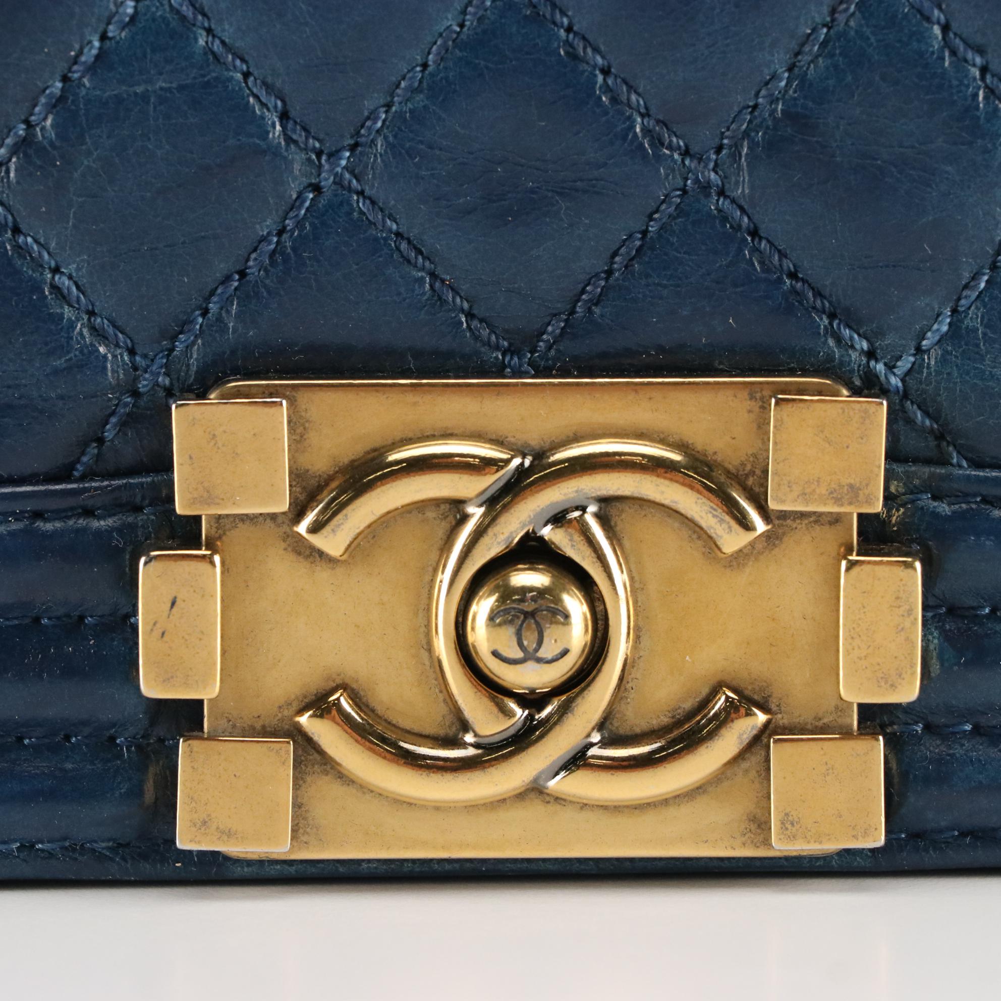 Chanel Boy Large Flap Bag in Crinkle Calfskin Leather