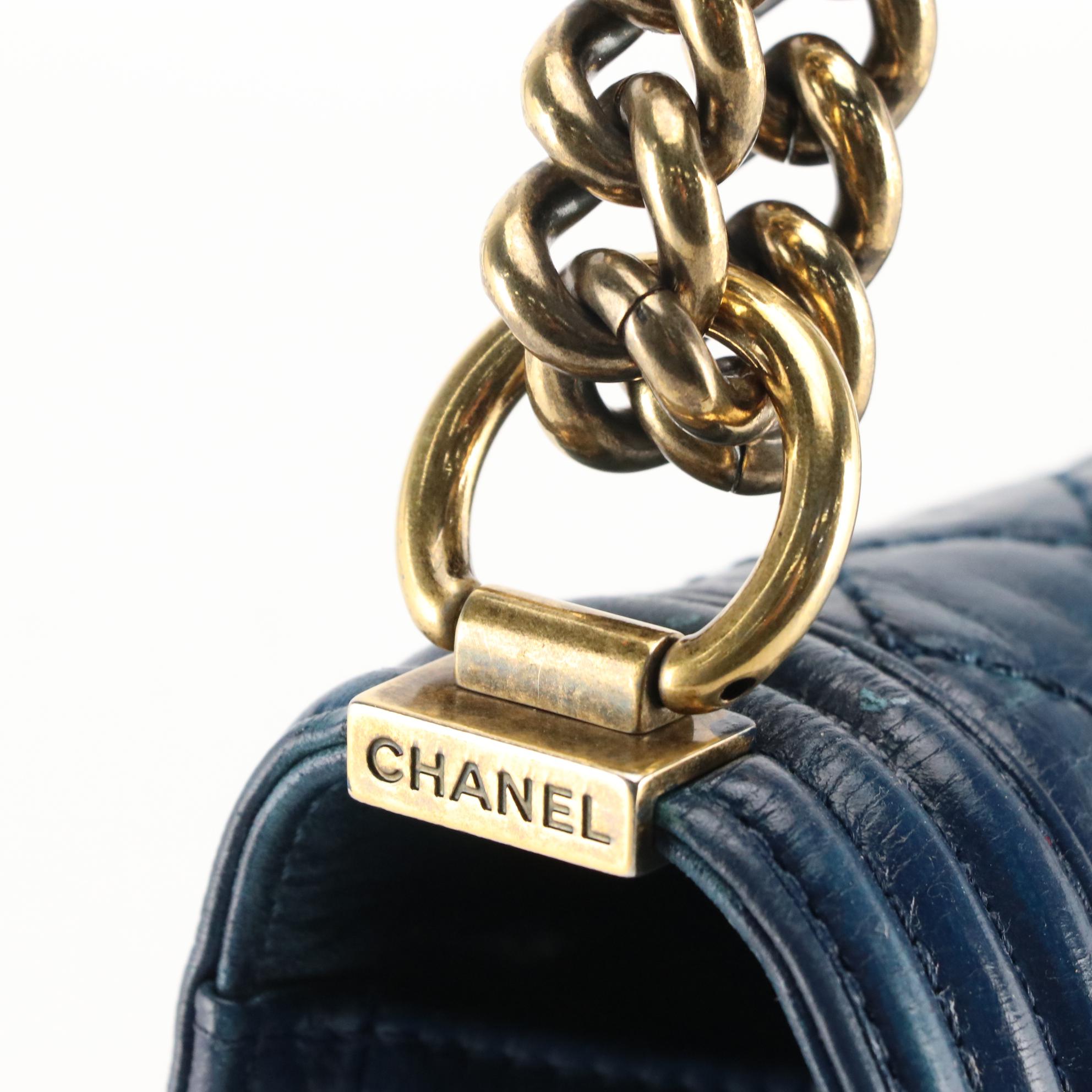 Chanel Boy Large Flap Bag in Crinkle Calfskin Leather