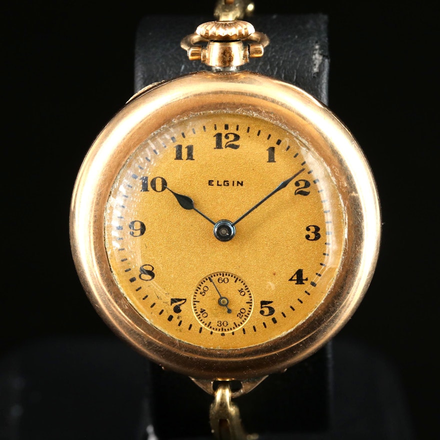 1920 Elgin Gold-Filled Pocket Watch Conversion Wristwatch