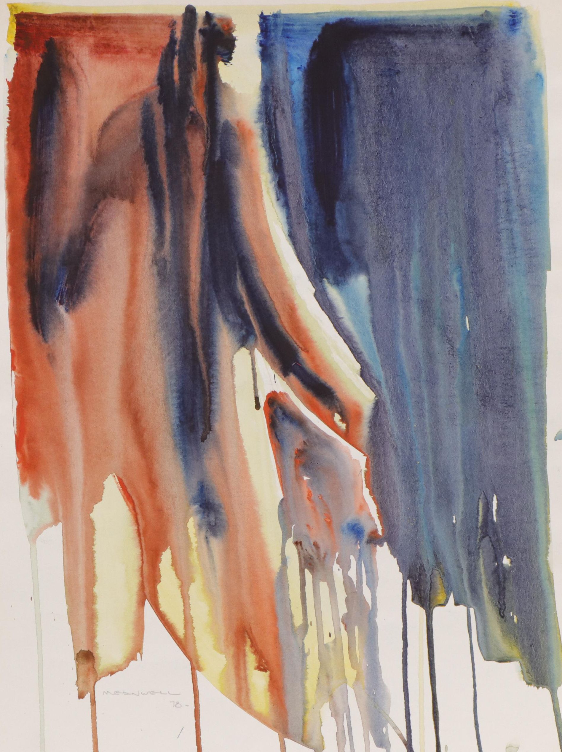 Jack Meanwell Abstract Modern Watercolor Painting, 1978