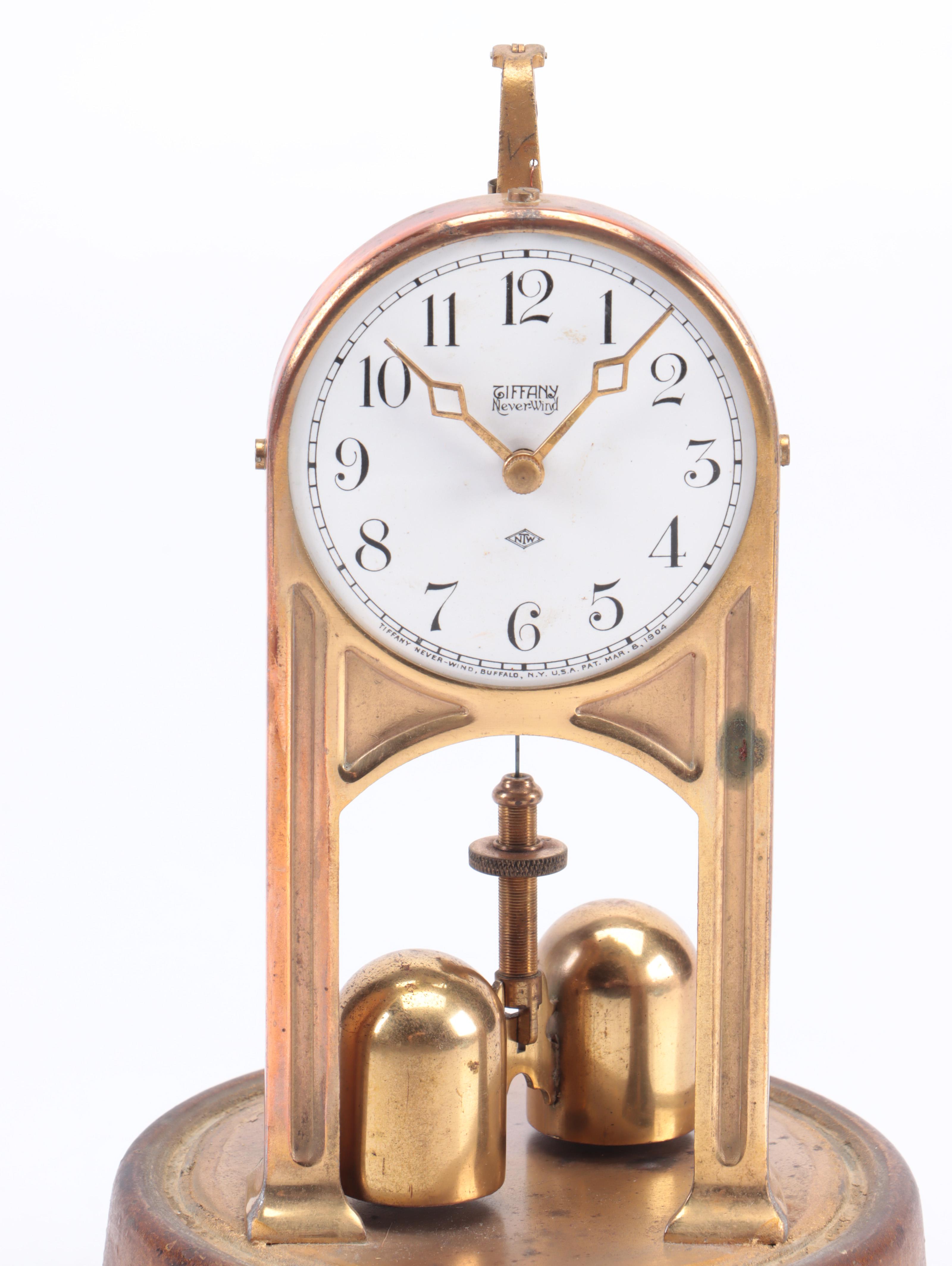 Tiffany Never-Wind Electric Torsion Anniversary Clock