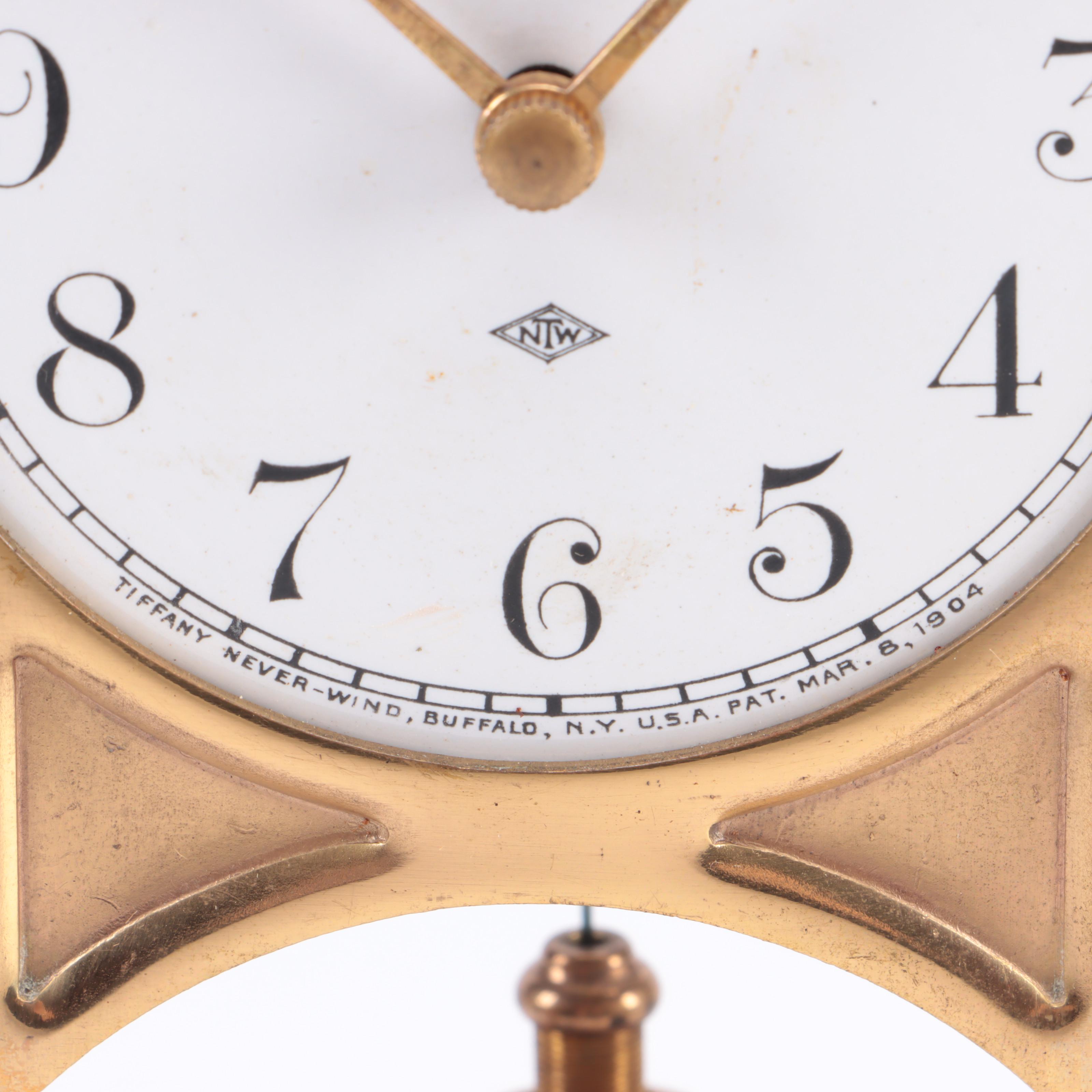 Tiffany Never-Wind Electric Torsion Anniversary Clock