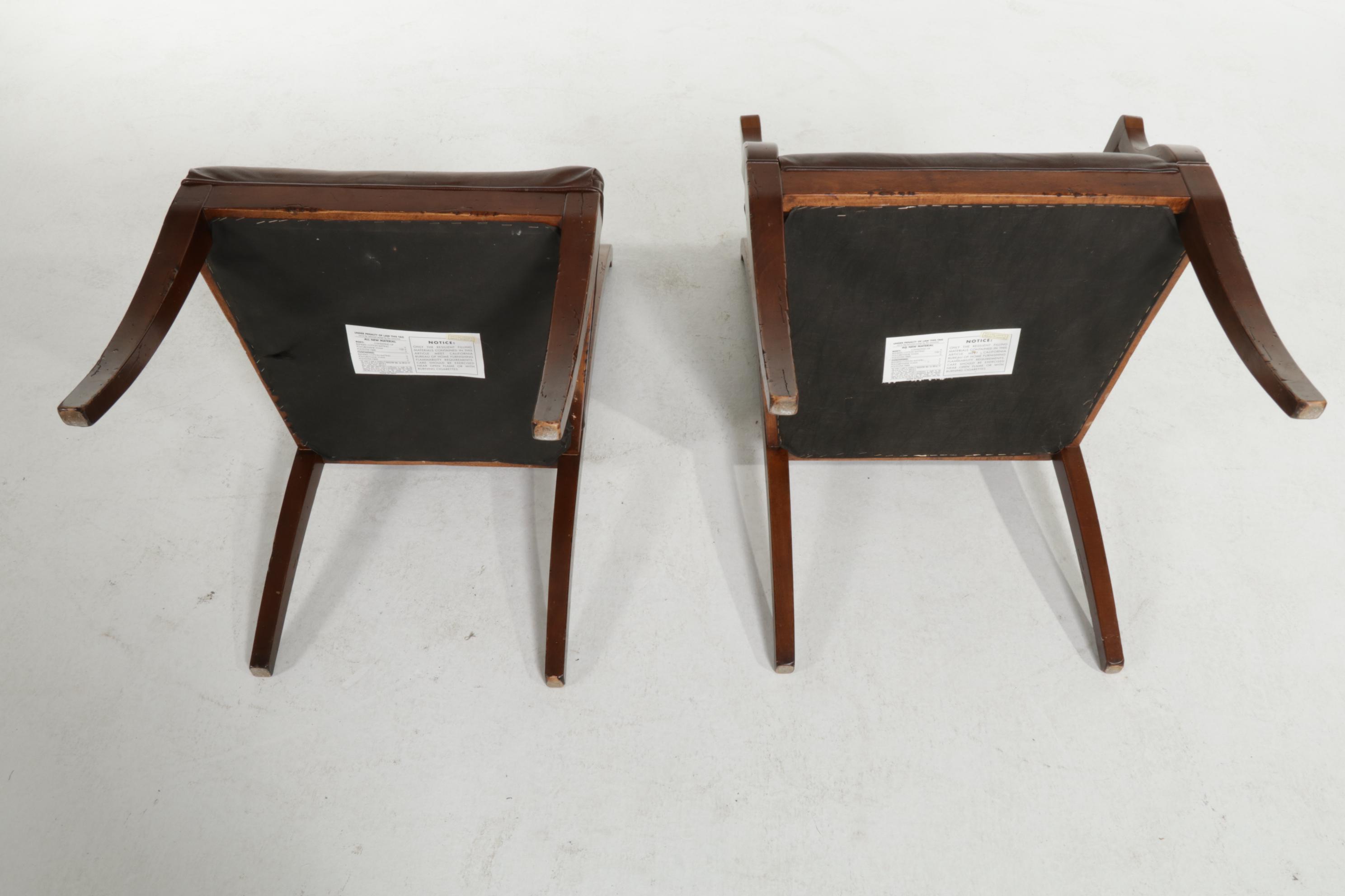 Arhaus Italian Walnut Draw-Leaf Dining Table and Leather-Upholstered Chairs