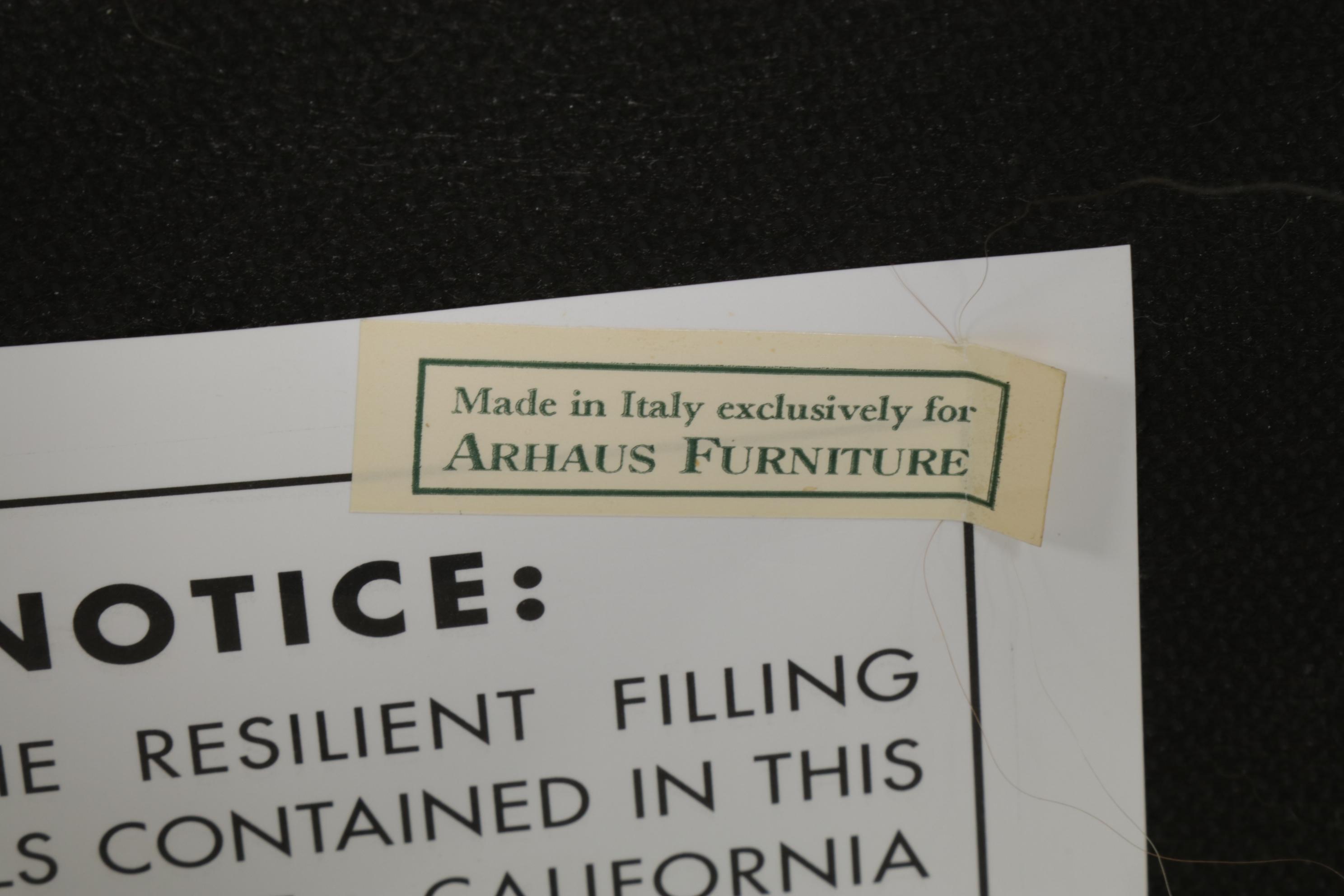 Arhaus Italian Walnut Draw-Leaf Dining Table and Leather-Upholstered Chairs