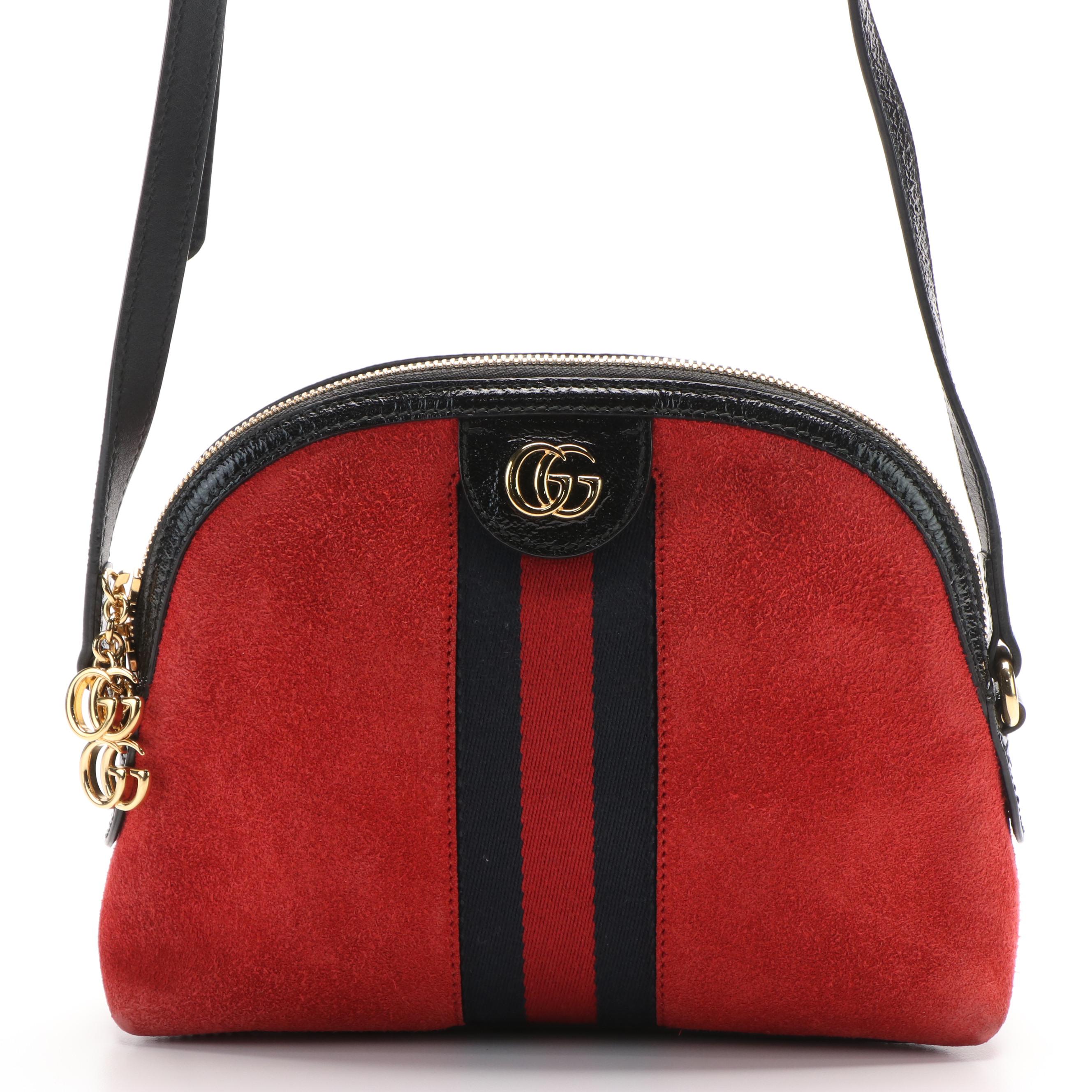 Gucci Ophidia Suede Dome Shoulder Bag