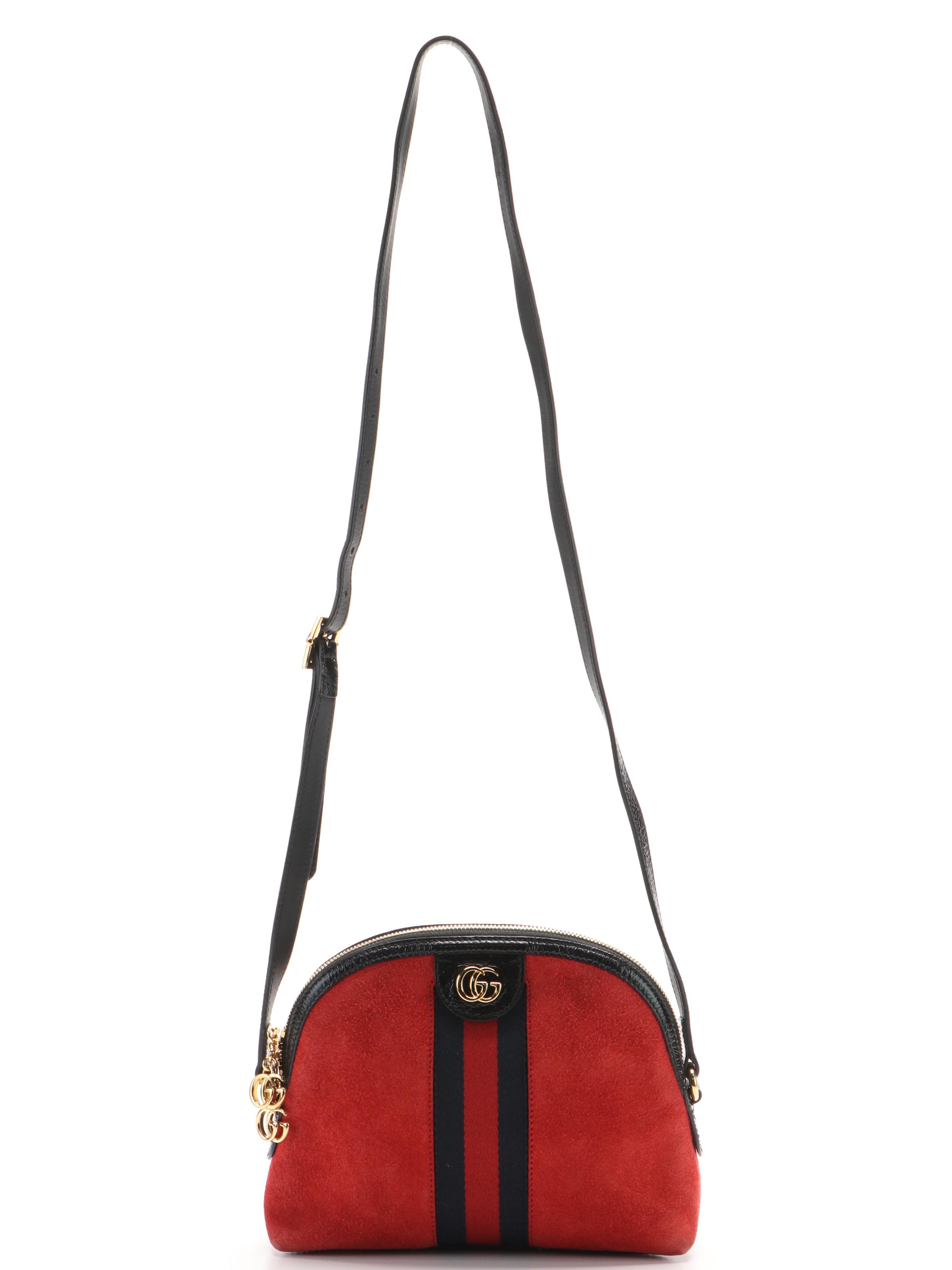 Gucci Ophidia Suede Dome Shoulder Bag