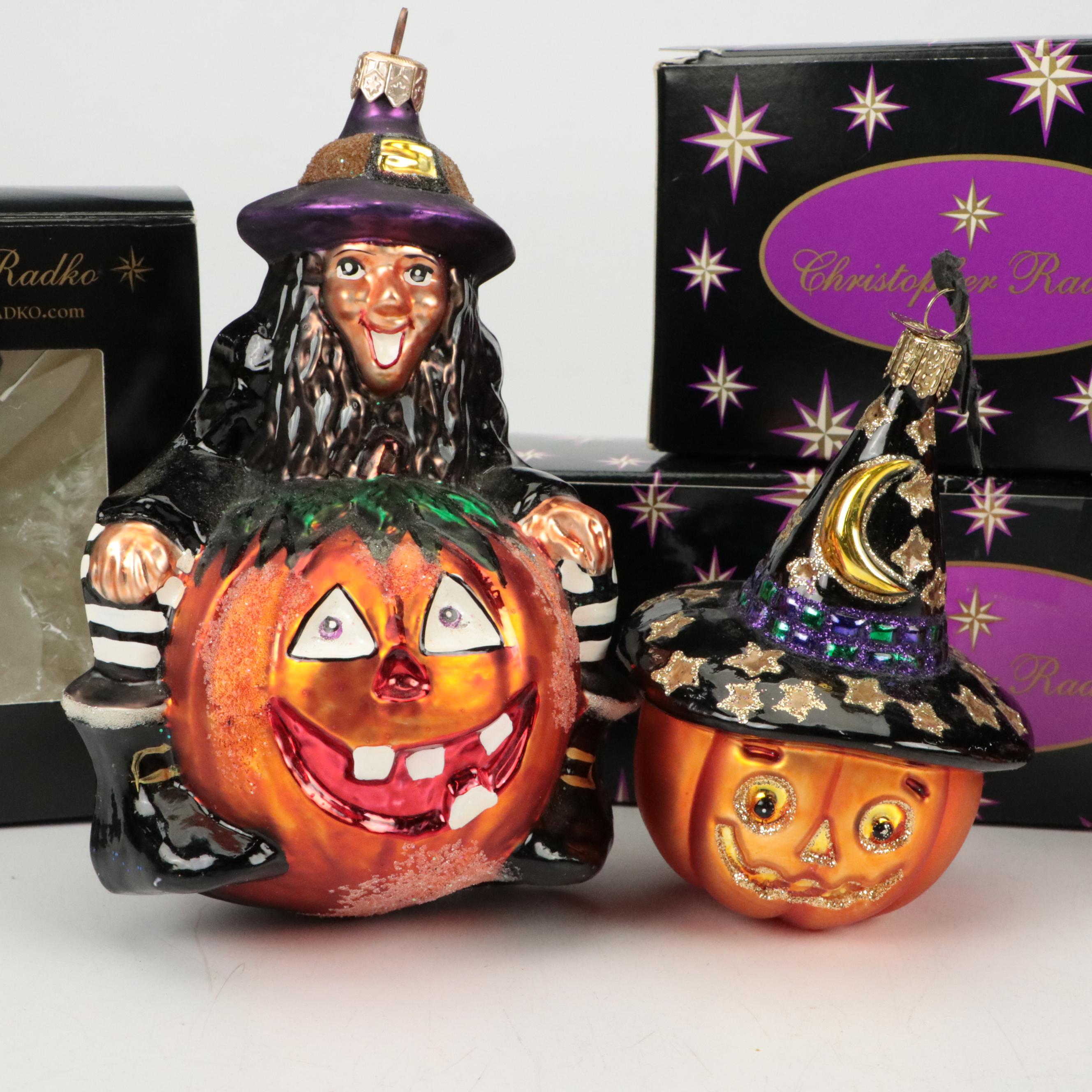 Christopher Radko Halloween and Easter Glass Christmas Ornaments