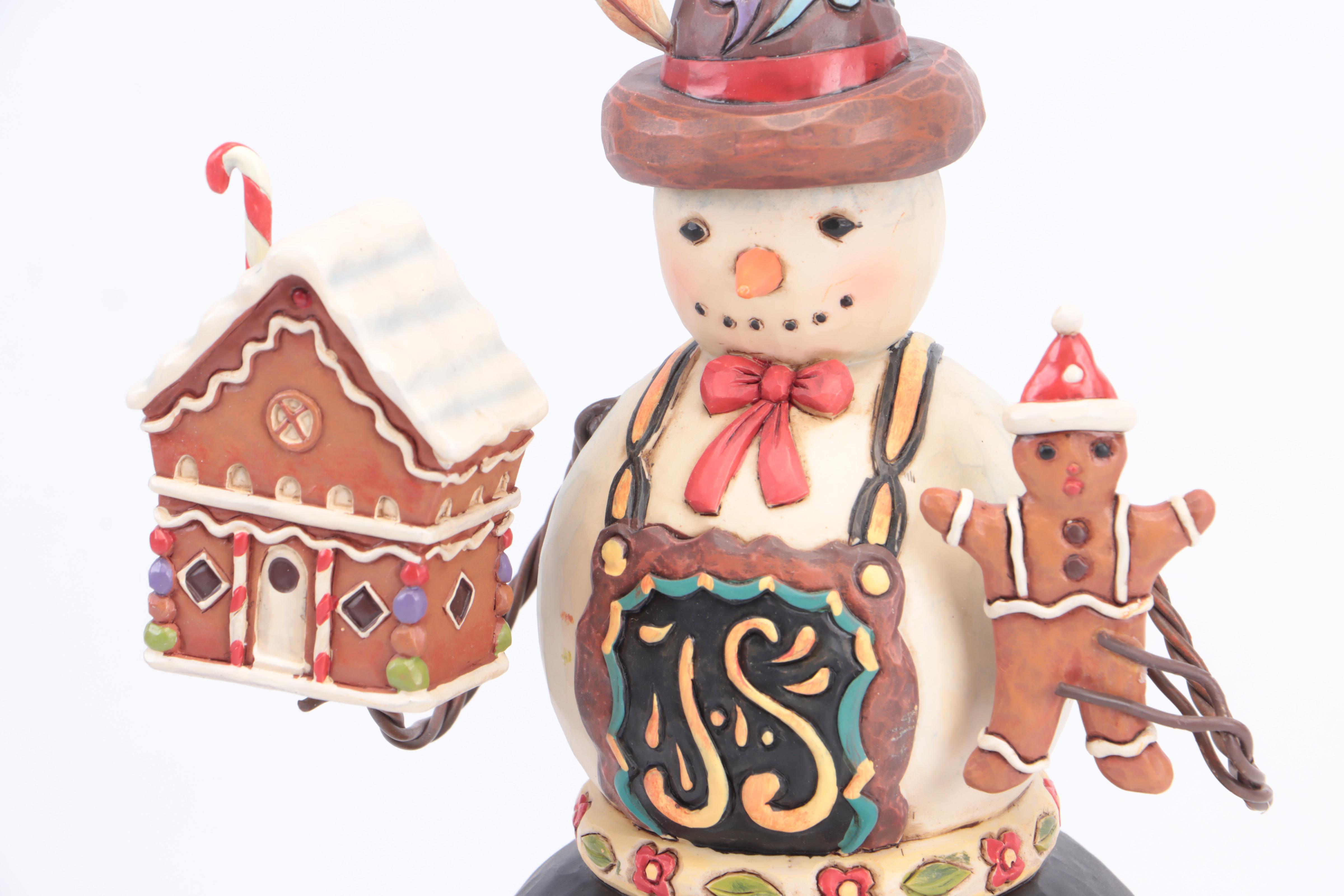 Jim Shore Snowman Musical Figurine with Other Jim Shore Holiday Figurines